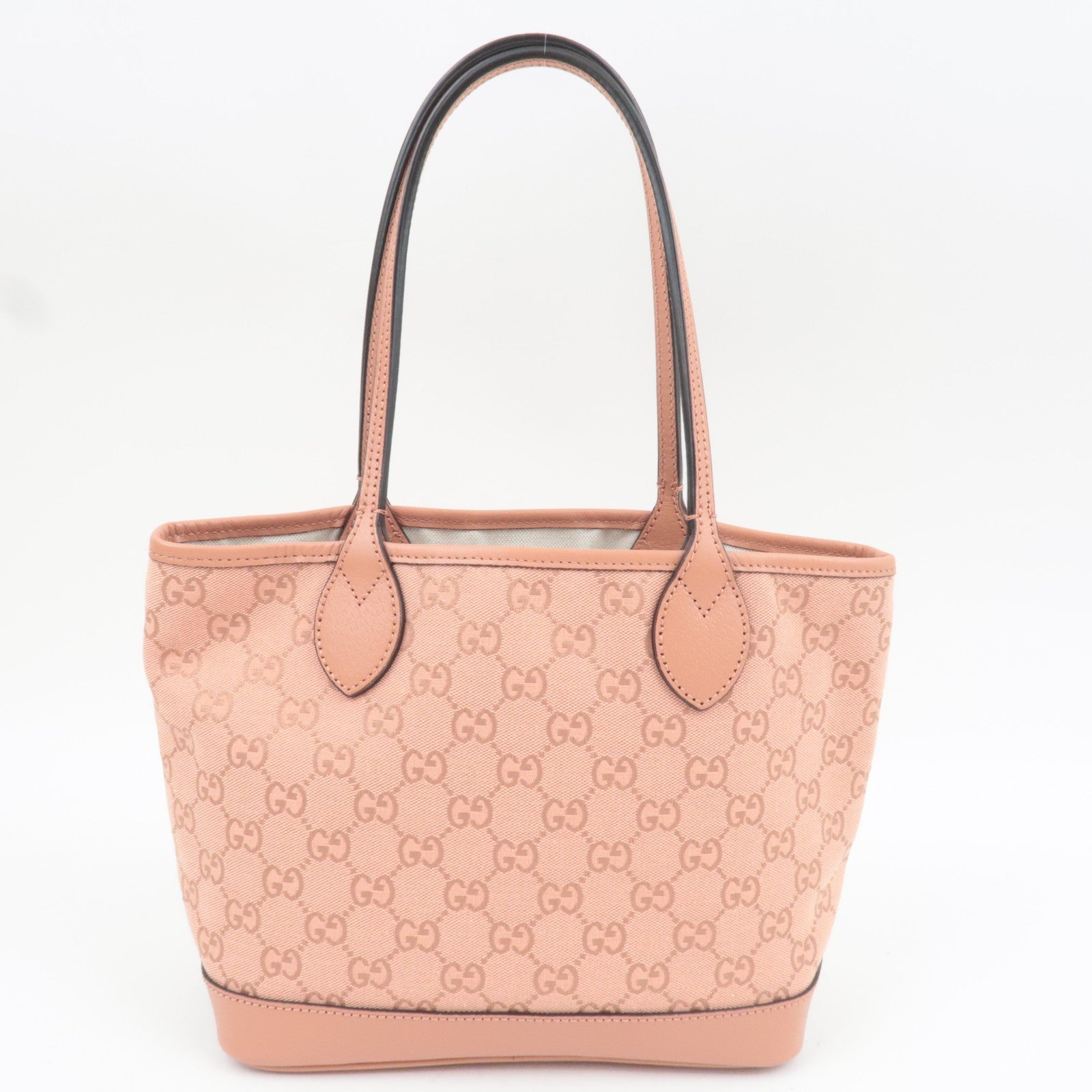 GUCCI Ophidia Canvas Leather Tote Bag GG Pink 742102 *Dust bag