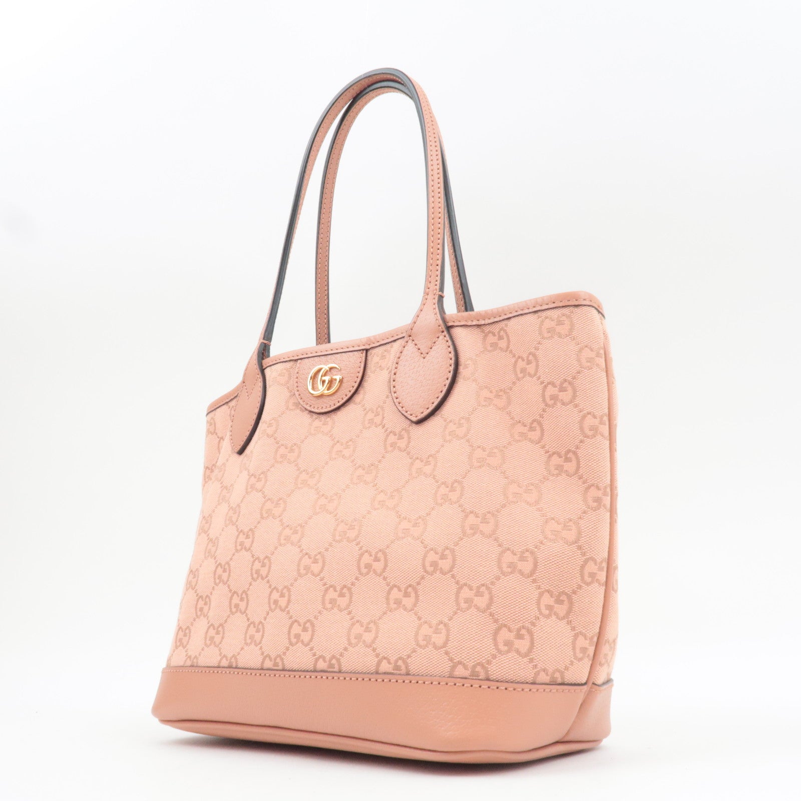 GUCCI Ophidia Canvas Leather Tote Bag GG Pink 742102 *Dust bag