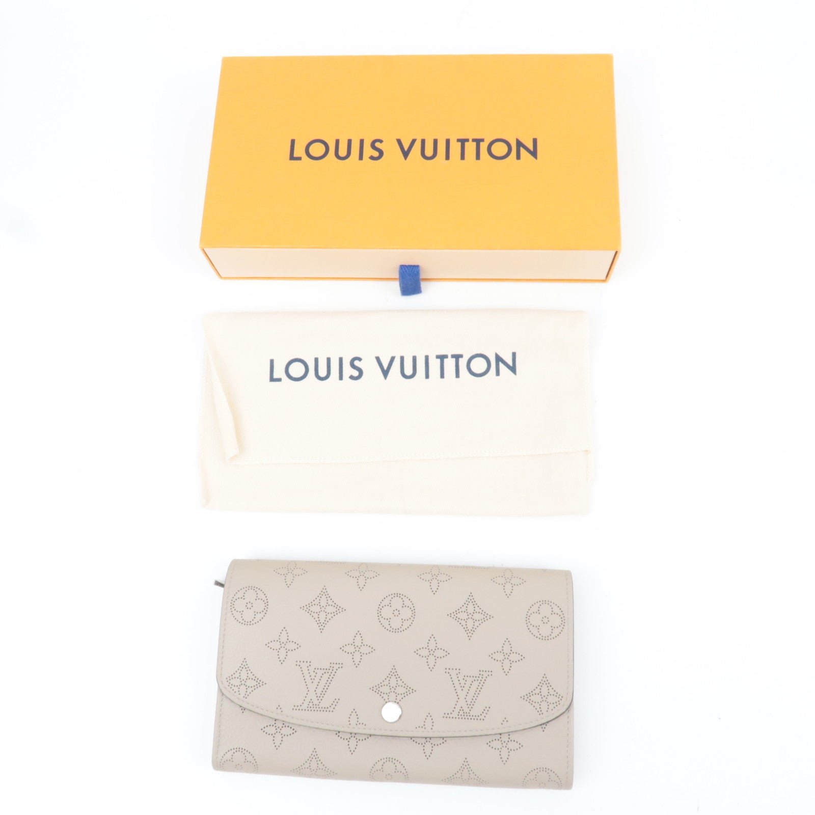 Louis Vuitton Monogram Mahina Portefeuille Iris Long Wallet Galet M60177 TN0189 *Box, Dust bag