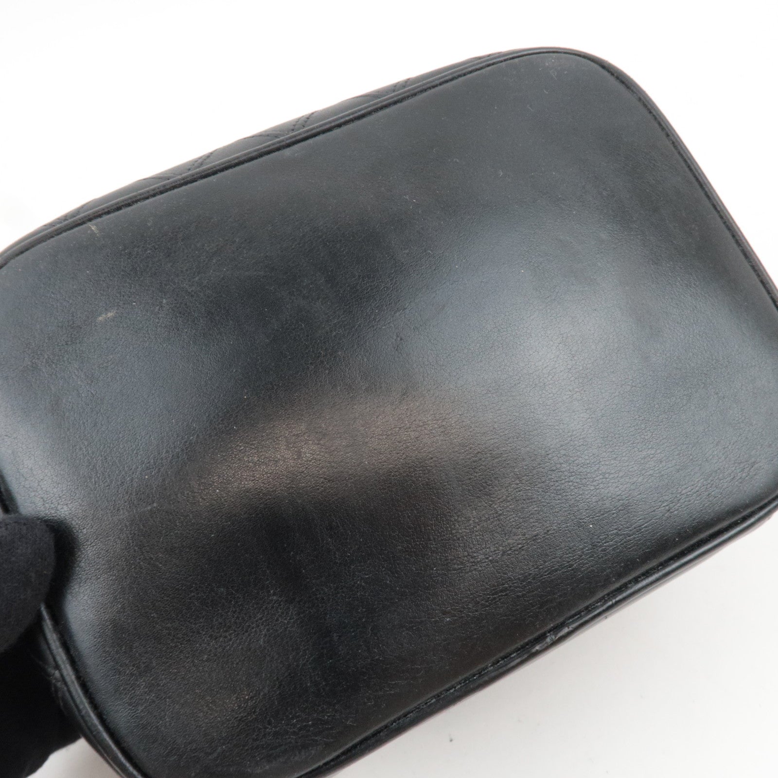 CHANEL Bicolore Leather Vanity Bag Black Gold HDW A01618 3458890