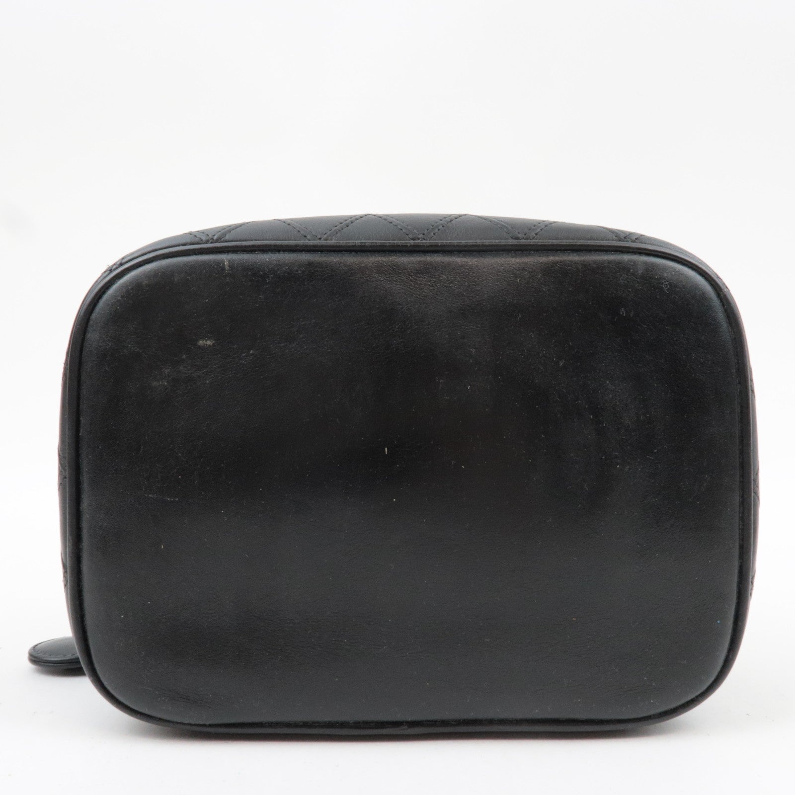 CHANEL Bicolore Leather Vanity Bag Black Gold HDW A01618 3458890