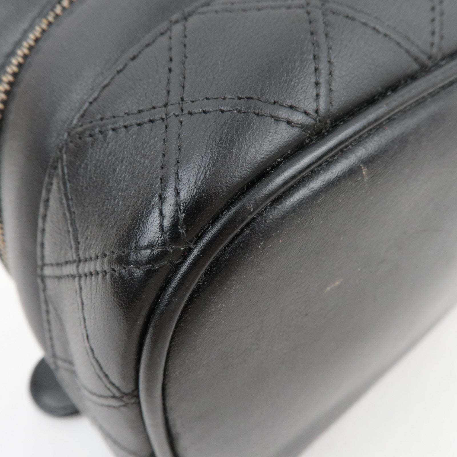 CHANEL Bicolore Leather Vanity Bag Black Gold HDW A01618 3458890