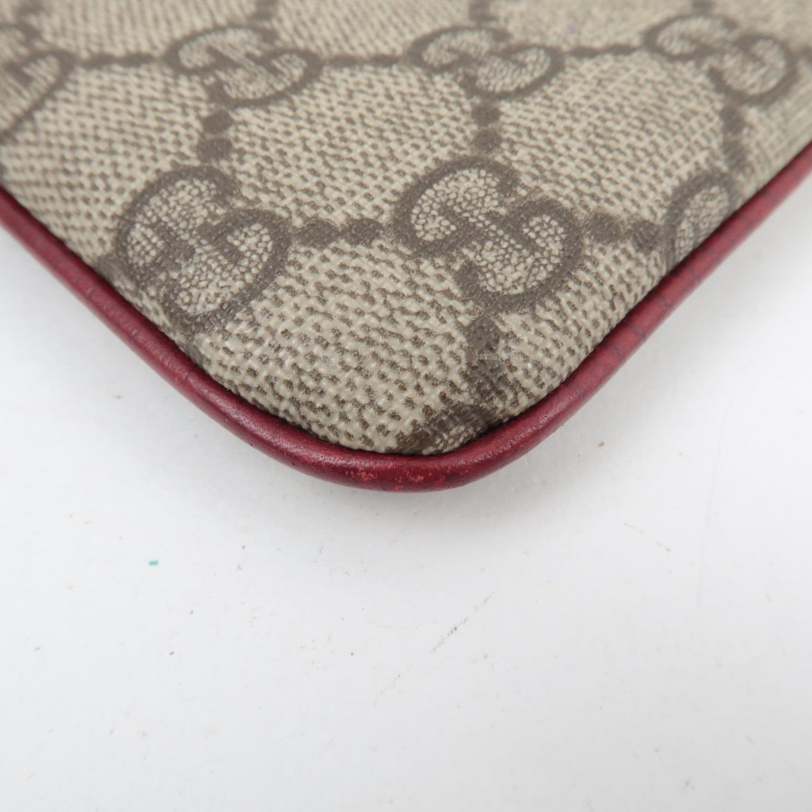 GUCCI Handbag GG Supreme Leather Beige Bordeaux 114599