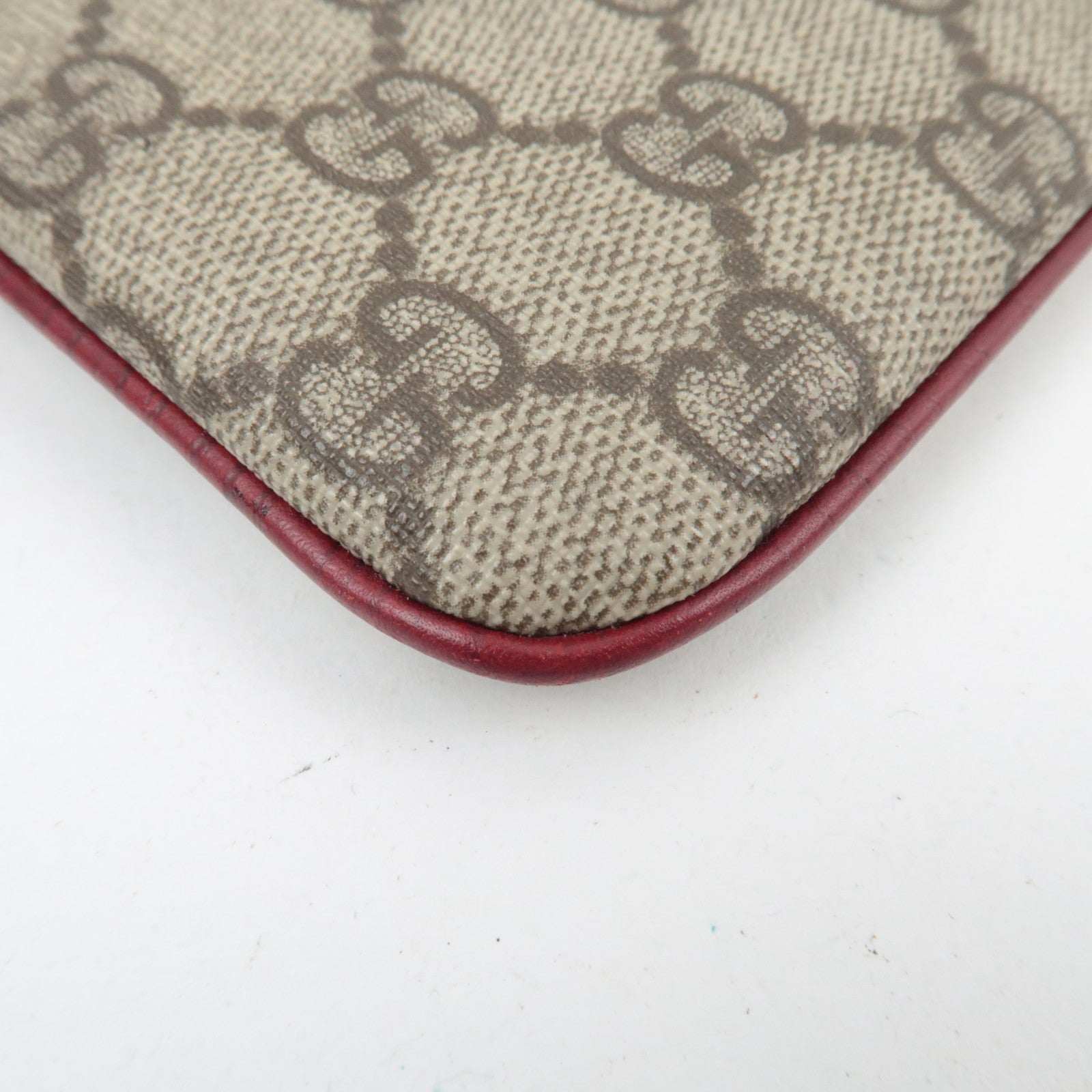 GUCCI Handbag GG Supreme Leather Beige Bordeaux 114599