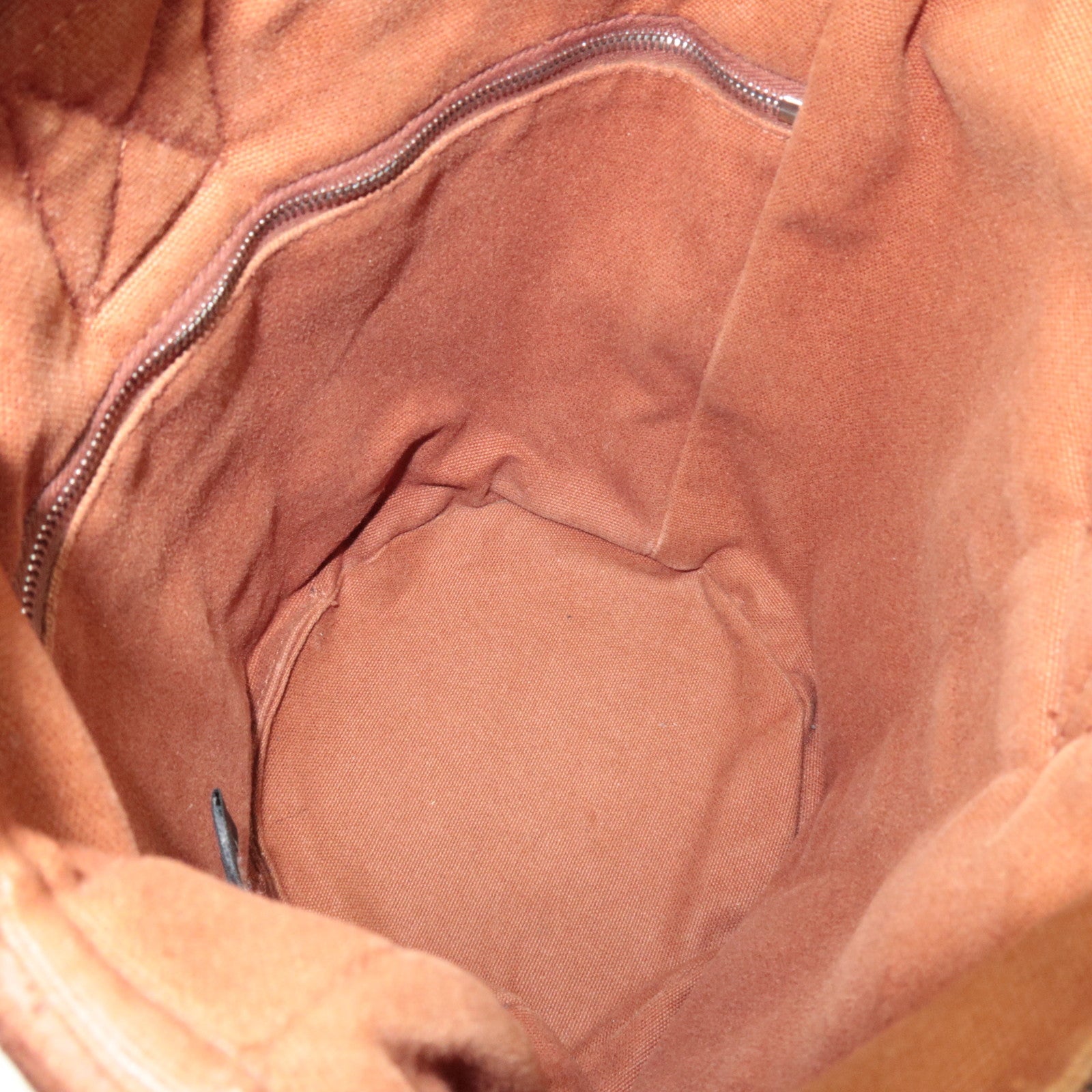 HERMES Saxo PM Canvas Handbag Brown