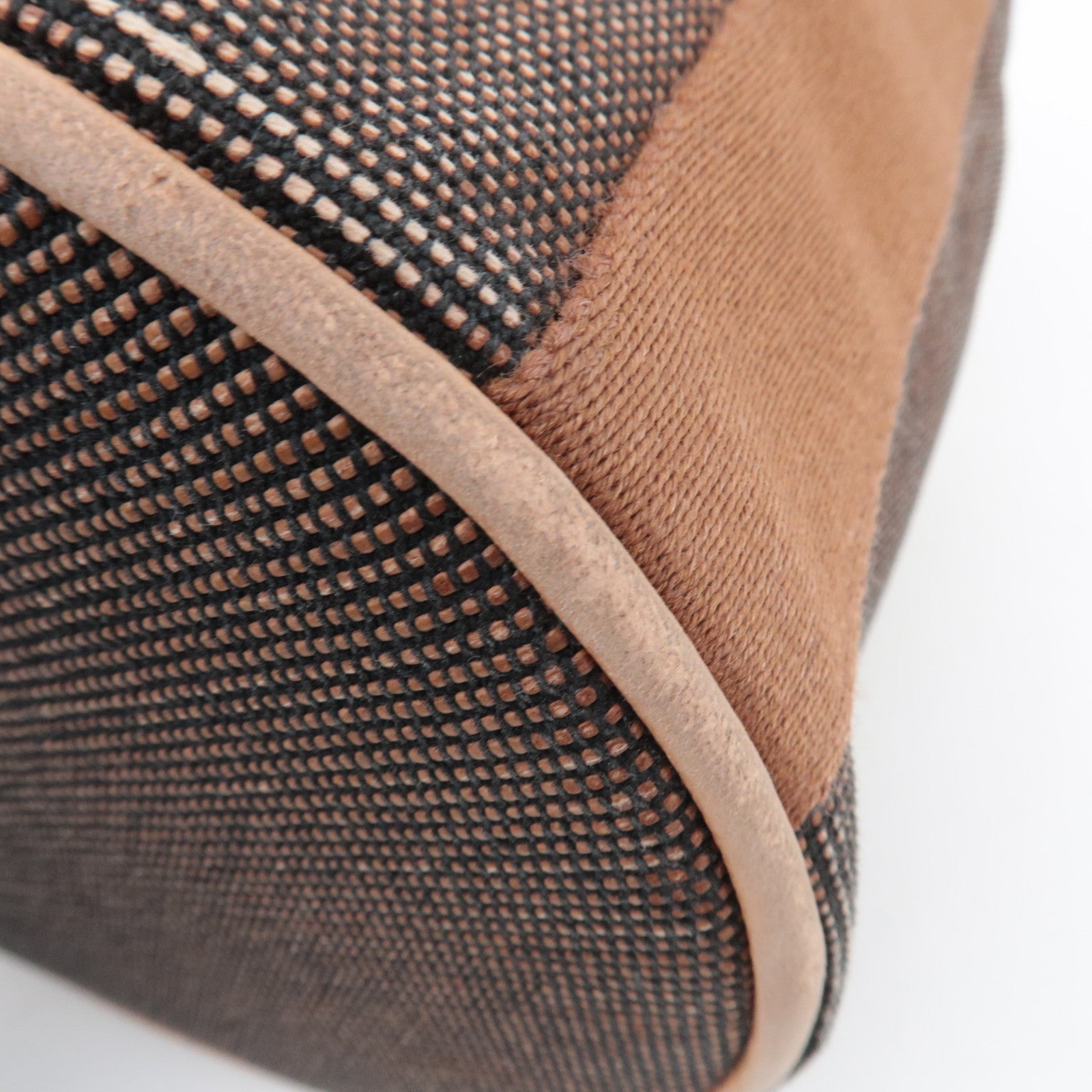 HERMES Saxo PM Canvas Handbag Brown