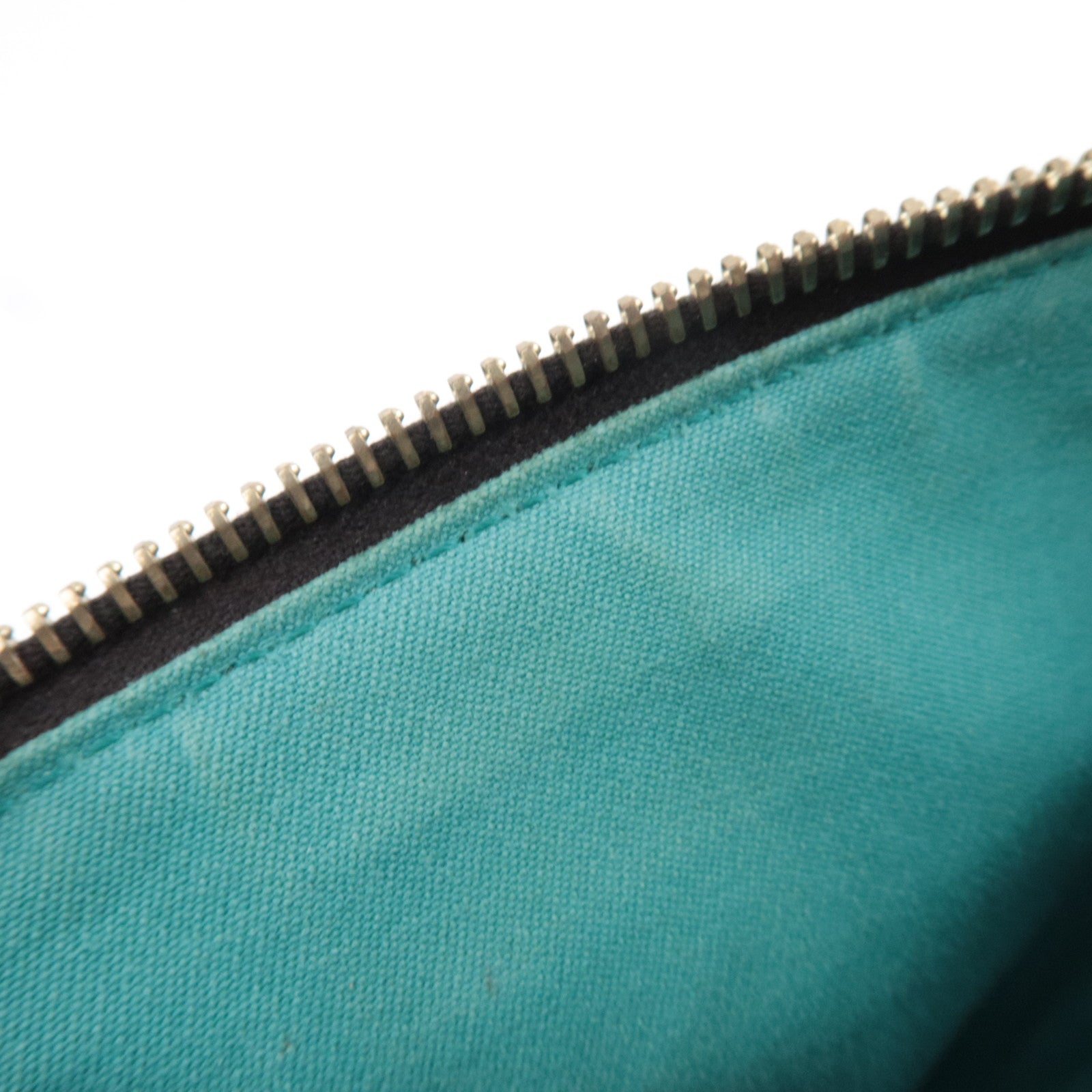 FENDI Zucca Chain Handbag PVC Leather Brown Black Turquoise 8M0271