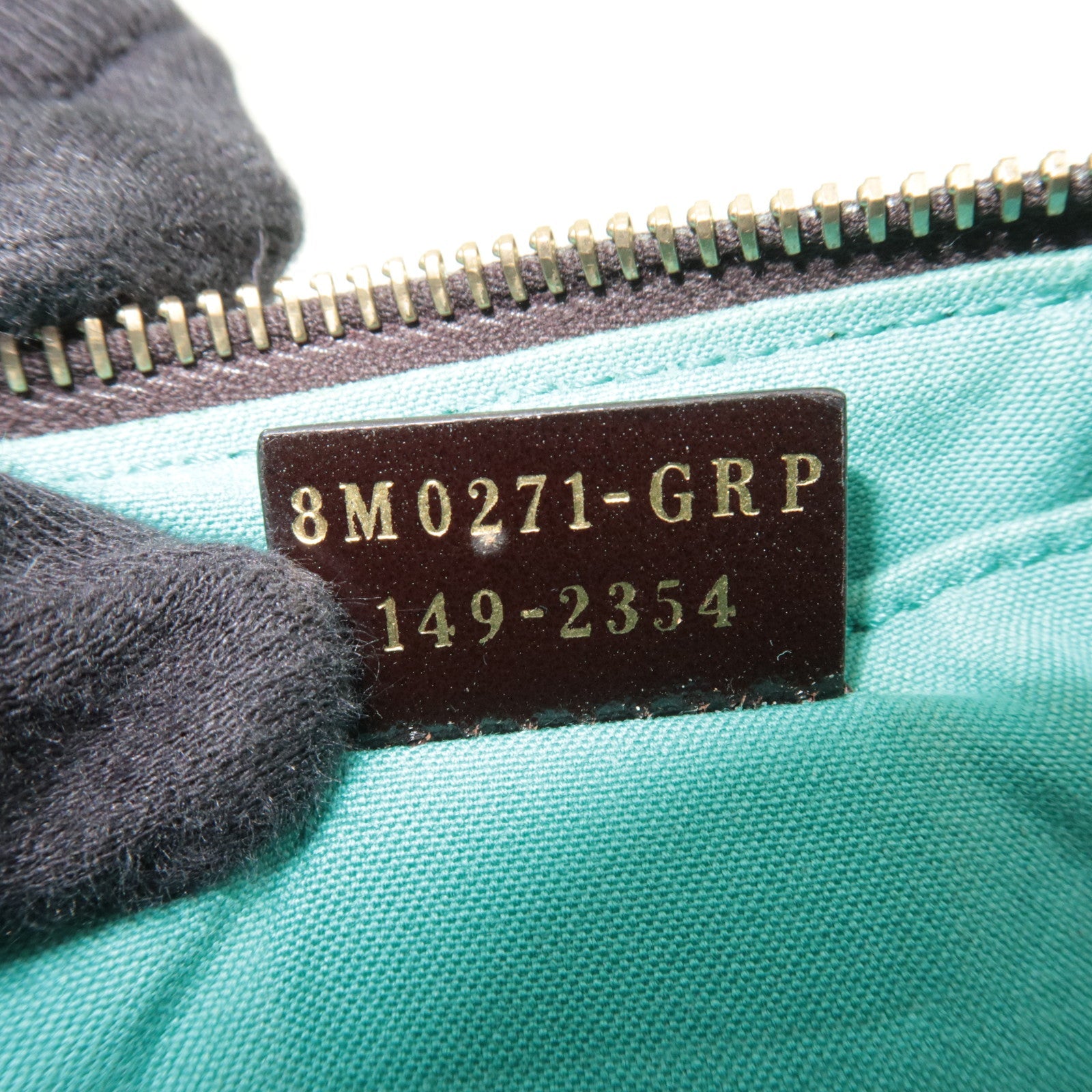 FENDI Zucca Chain Handbag PVC Leather Brown Black Turquoise 8M0271