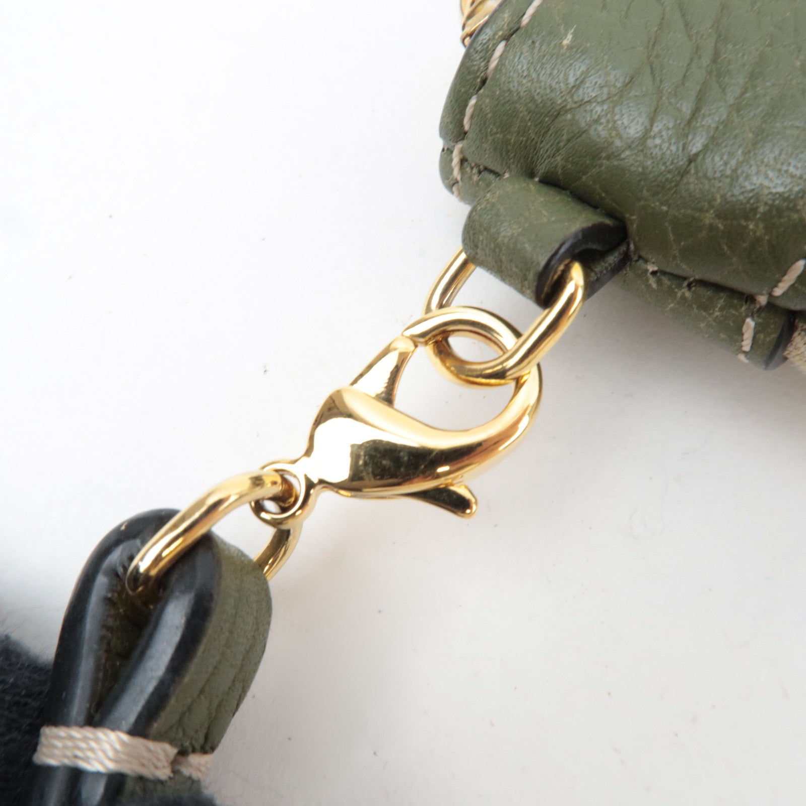 LOEWE Canvas Leather Small Shoulder Bag Beige Khaki