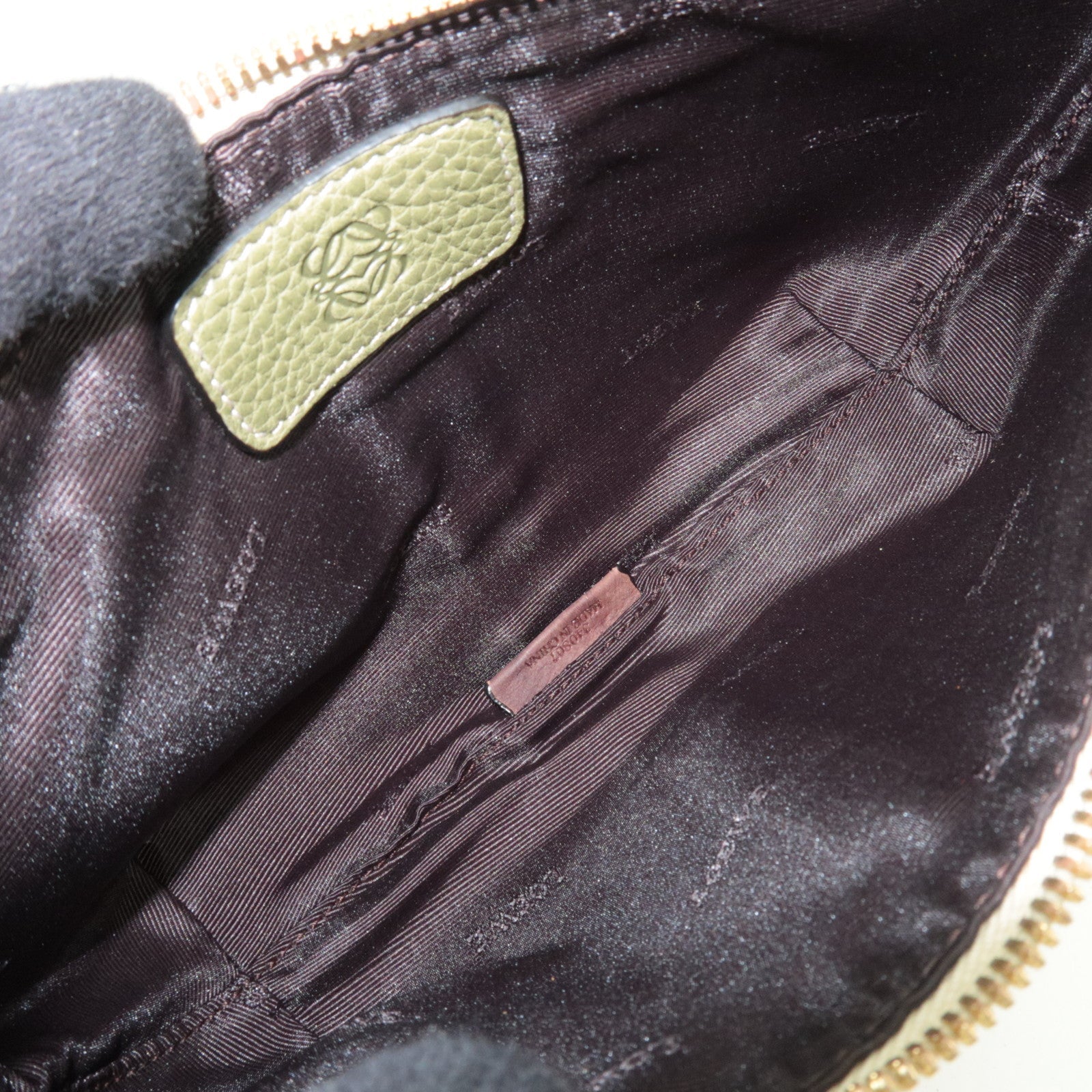 LOEWE Canvas Leather Small Shoulder Bag Beige Khaki