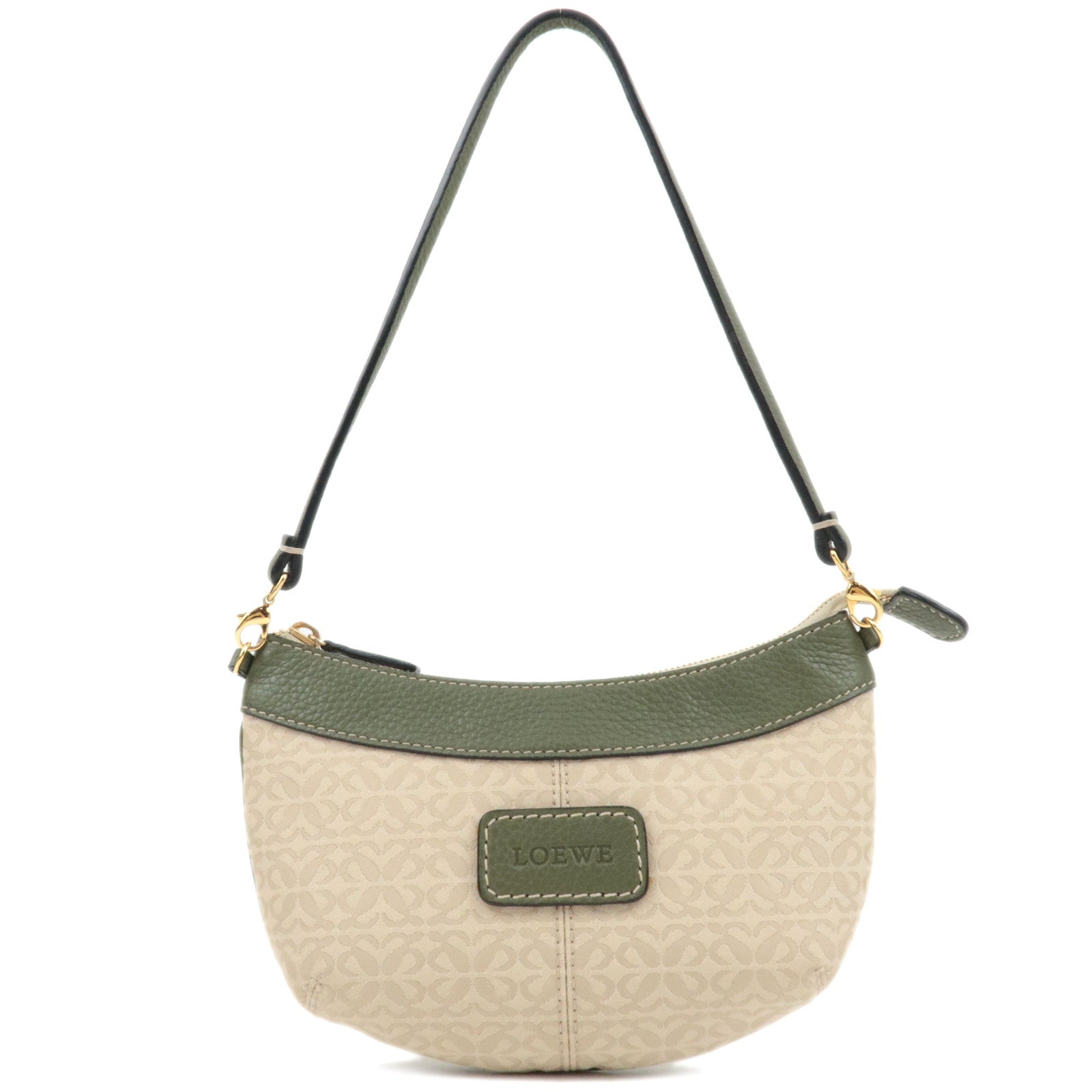 LOEWE Canvas Leather Small Shoulder Bag Beige Khaki82403