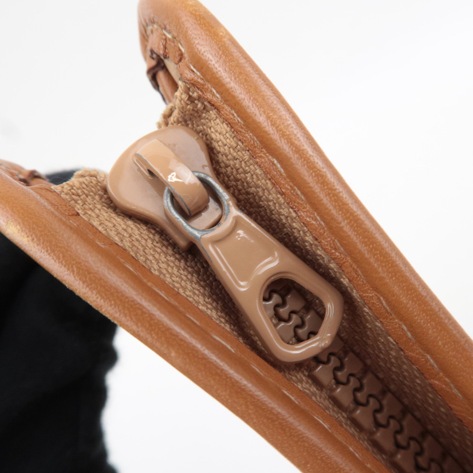 CELINE Macadam Clutch Bag PVC Leather Beige Brown