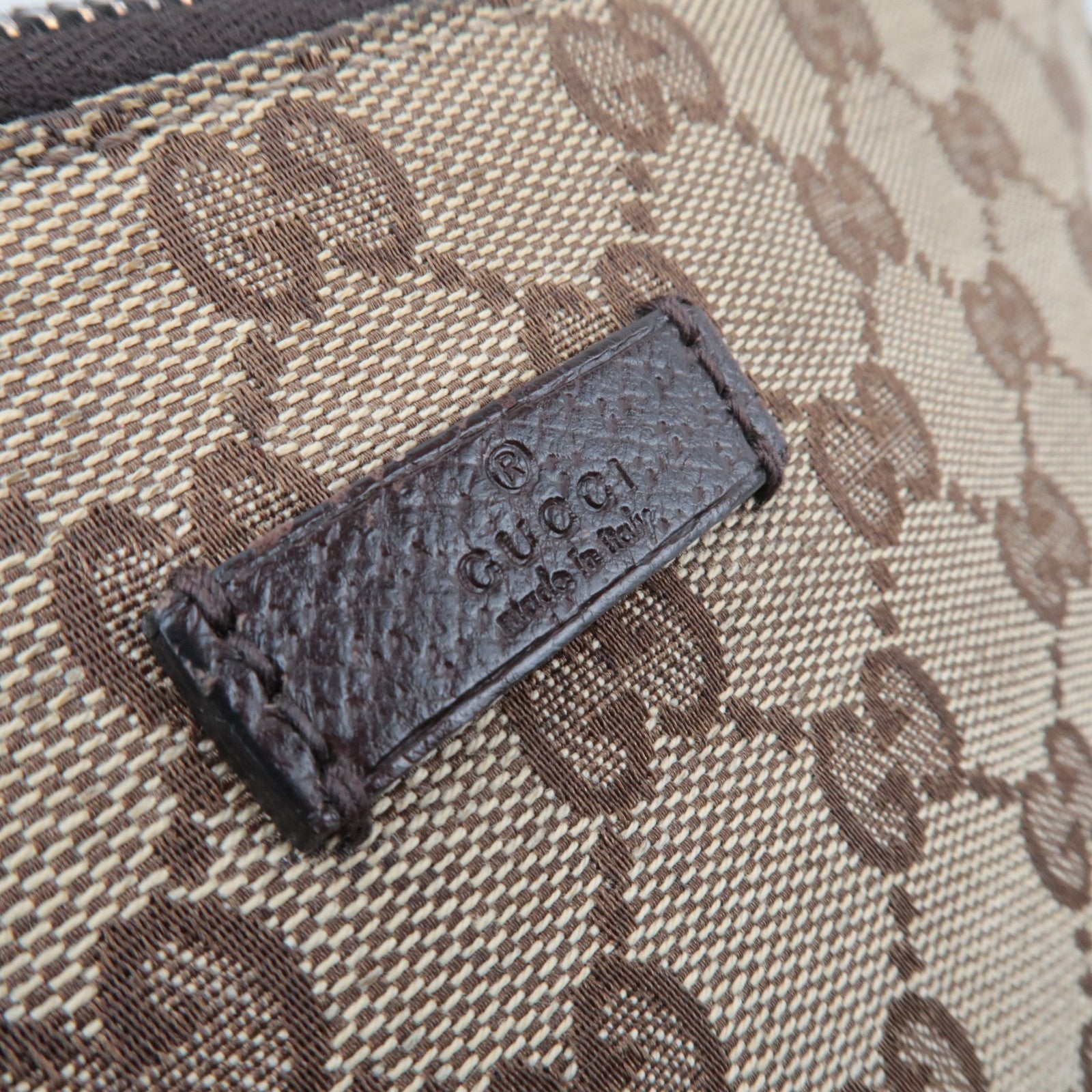 GUCCI Shoulder Bag GG Canvas Leather Beige Brown 114273