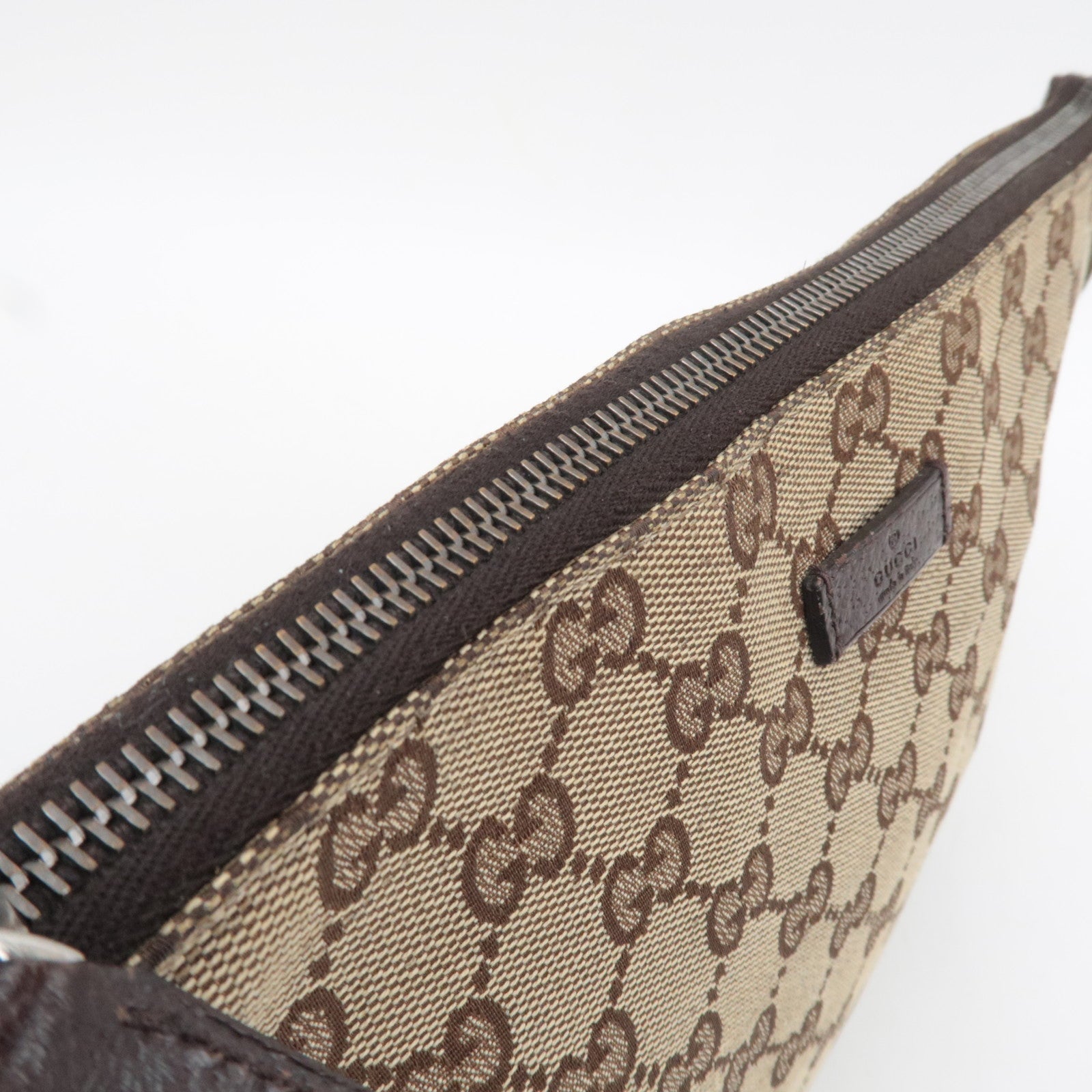 GUCCI Shoulder Bag GG Canvas Leather Beige Brown 114273