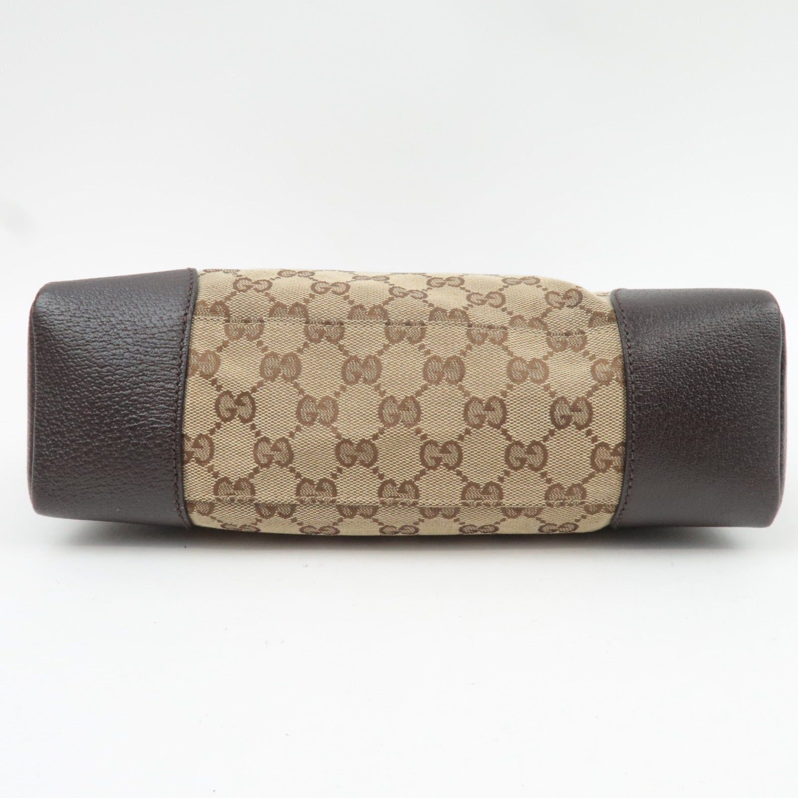 GUCCI Shoulder Bag GG Canvas Leather Beige Brown 114273
