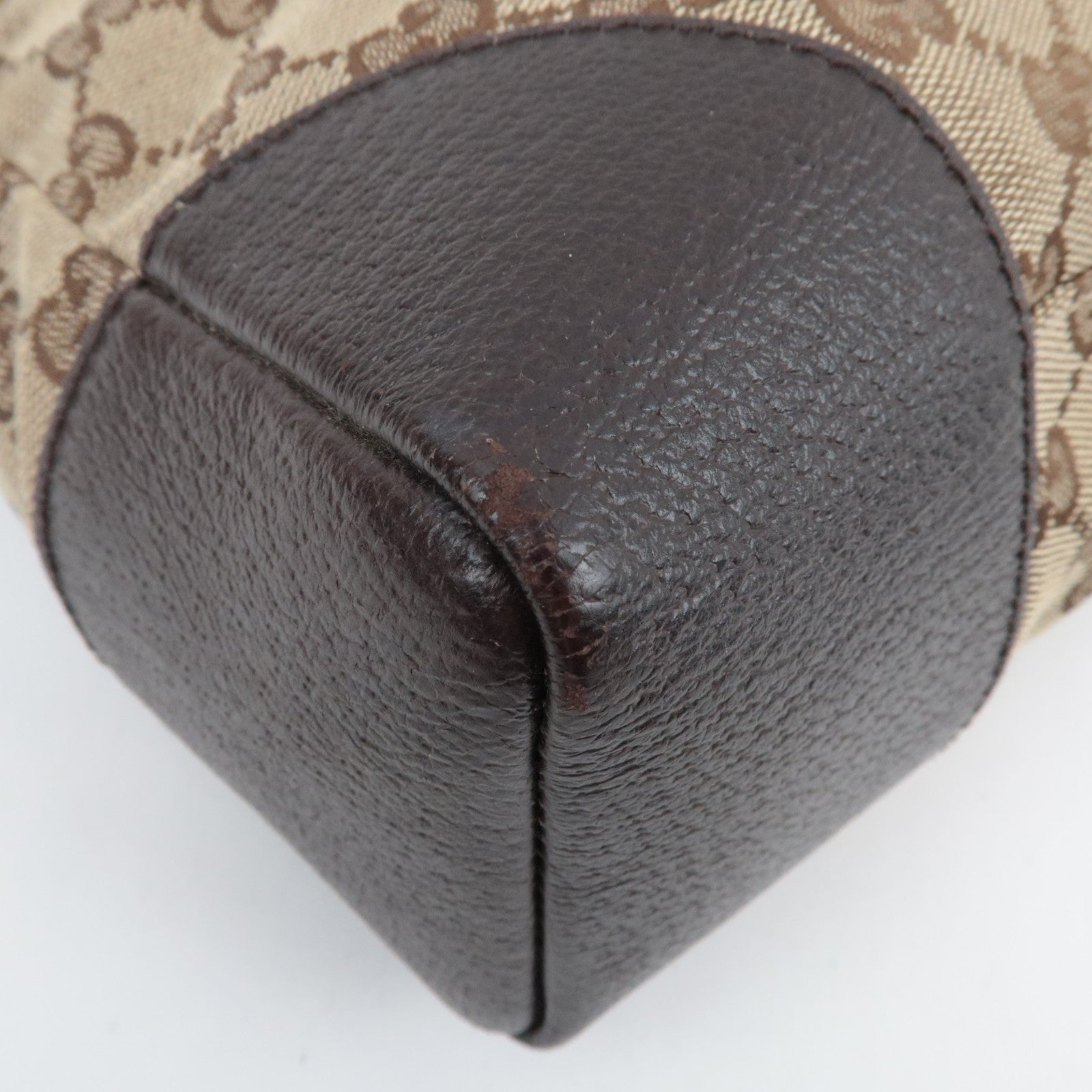 GUCCI Shoulder Bag GG Canvas Leather Beige Brown 114273