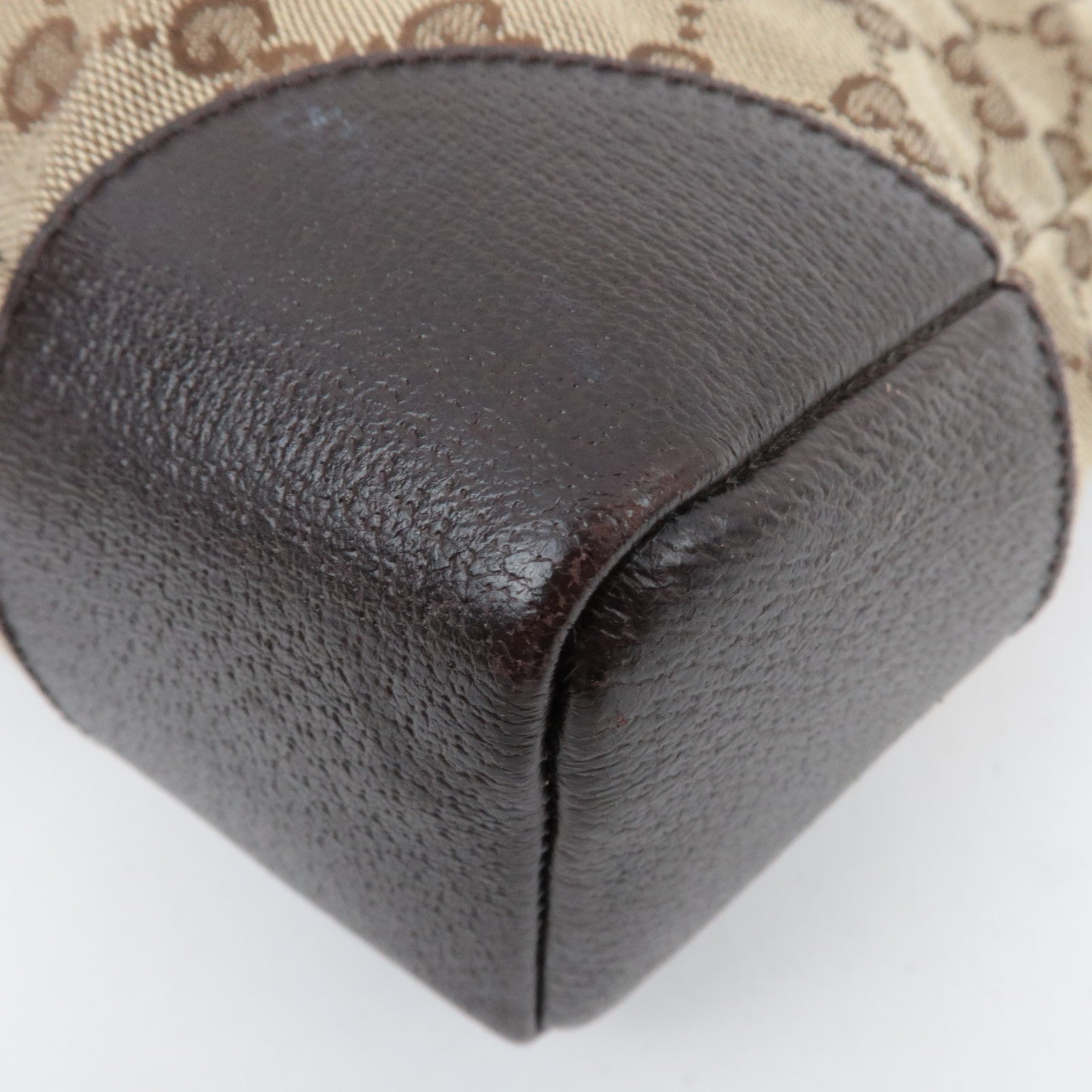 GUCCI Shoulder Bag GG Canvas Leather Beige Brown 114273