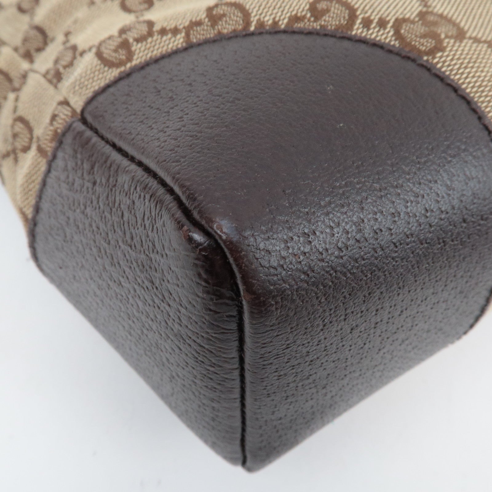 GUCCI Shoulder Bag GG Canvas Leather Beige Brown 114273