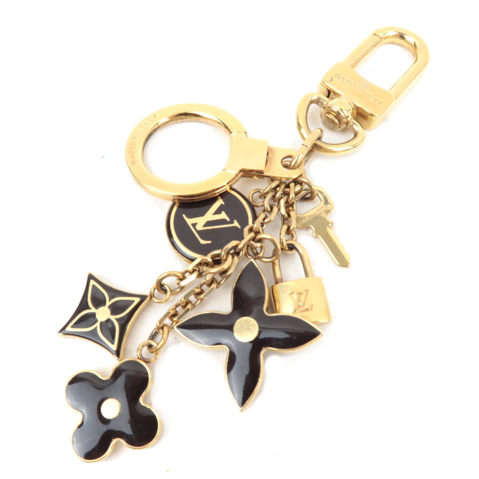 Louis Vuitton Porte Cles Pampille Metal Bag Charm Gold Brown M9192982425