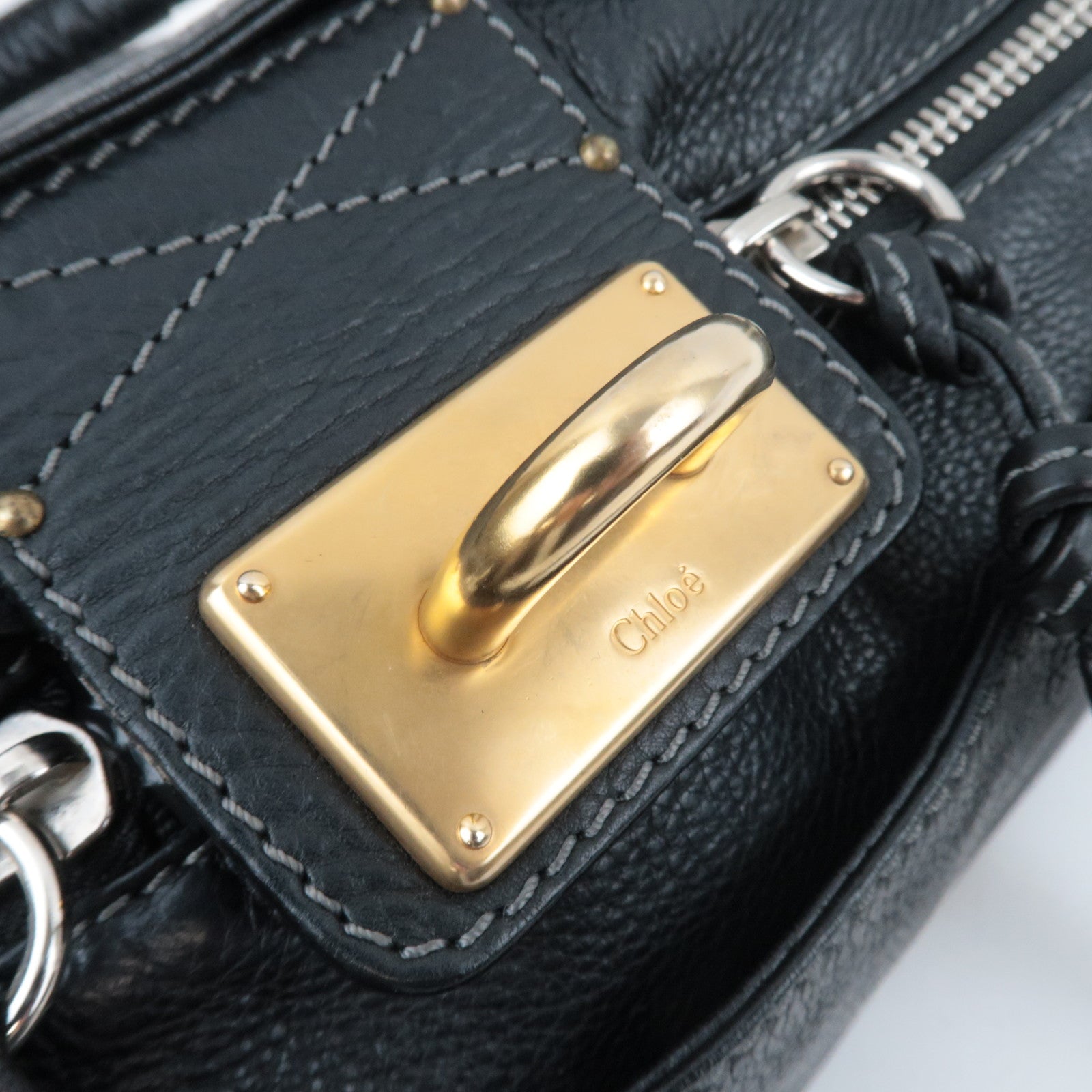 Chloe Paddington Handbag Leather Black *Dust bag, Key