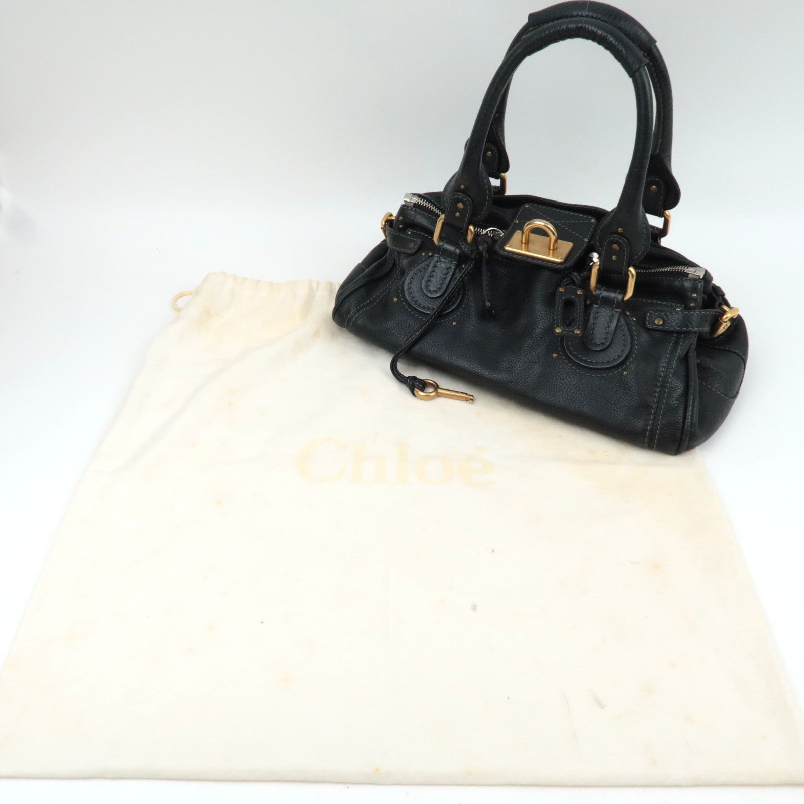 Chloe Paddington Handbag Leather Black *Dust bag, Key
