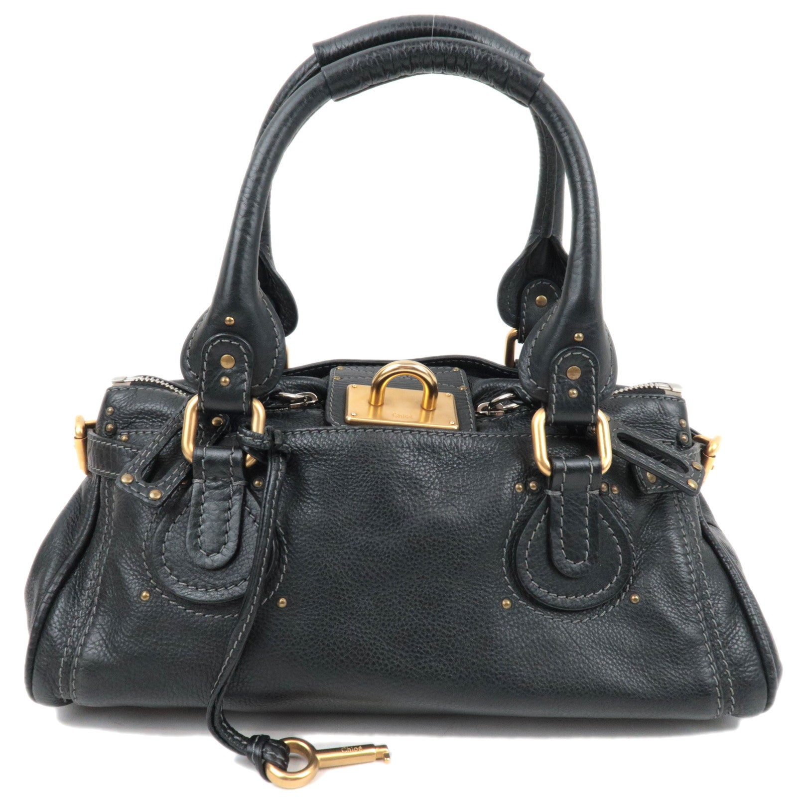 Chloe Paddington Handbag Leather Black *Dust bag, Key82428
