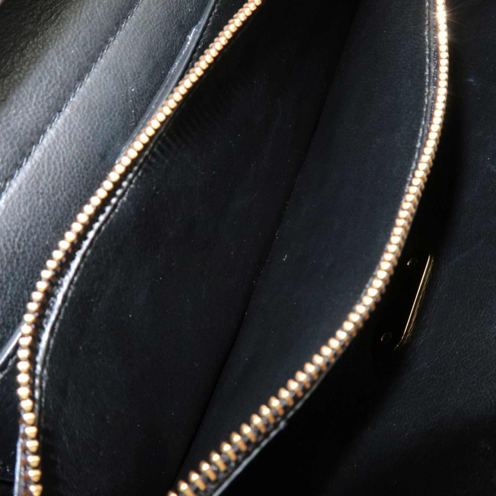 Ferragamo Gancini 2Way Leather Shoulder Bag Black Gold HDW