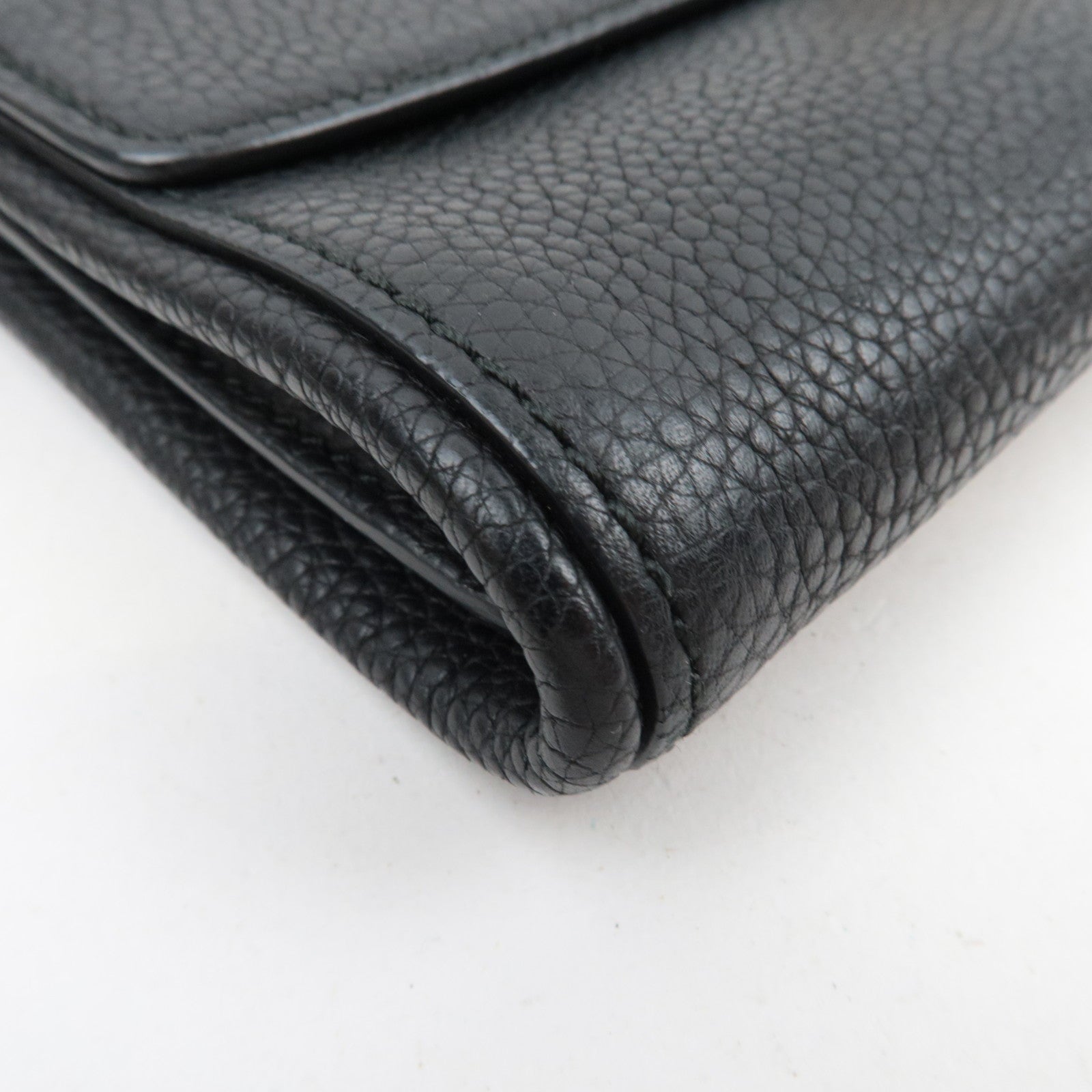 Ferragamo Gancini 2Way Leather Shoulder Bag Black Gold HDW