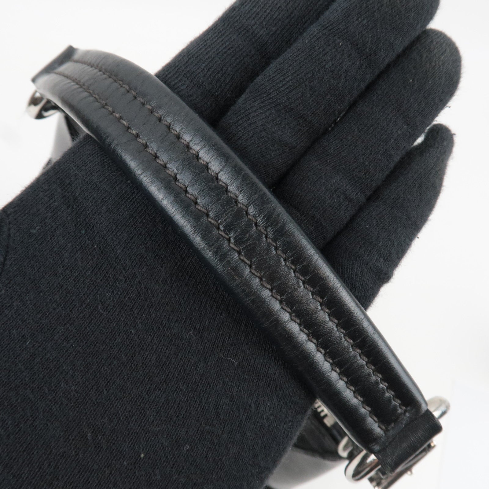 PRADA Shoulder Bag Nylon Leather Black *Name tag