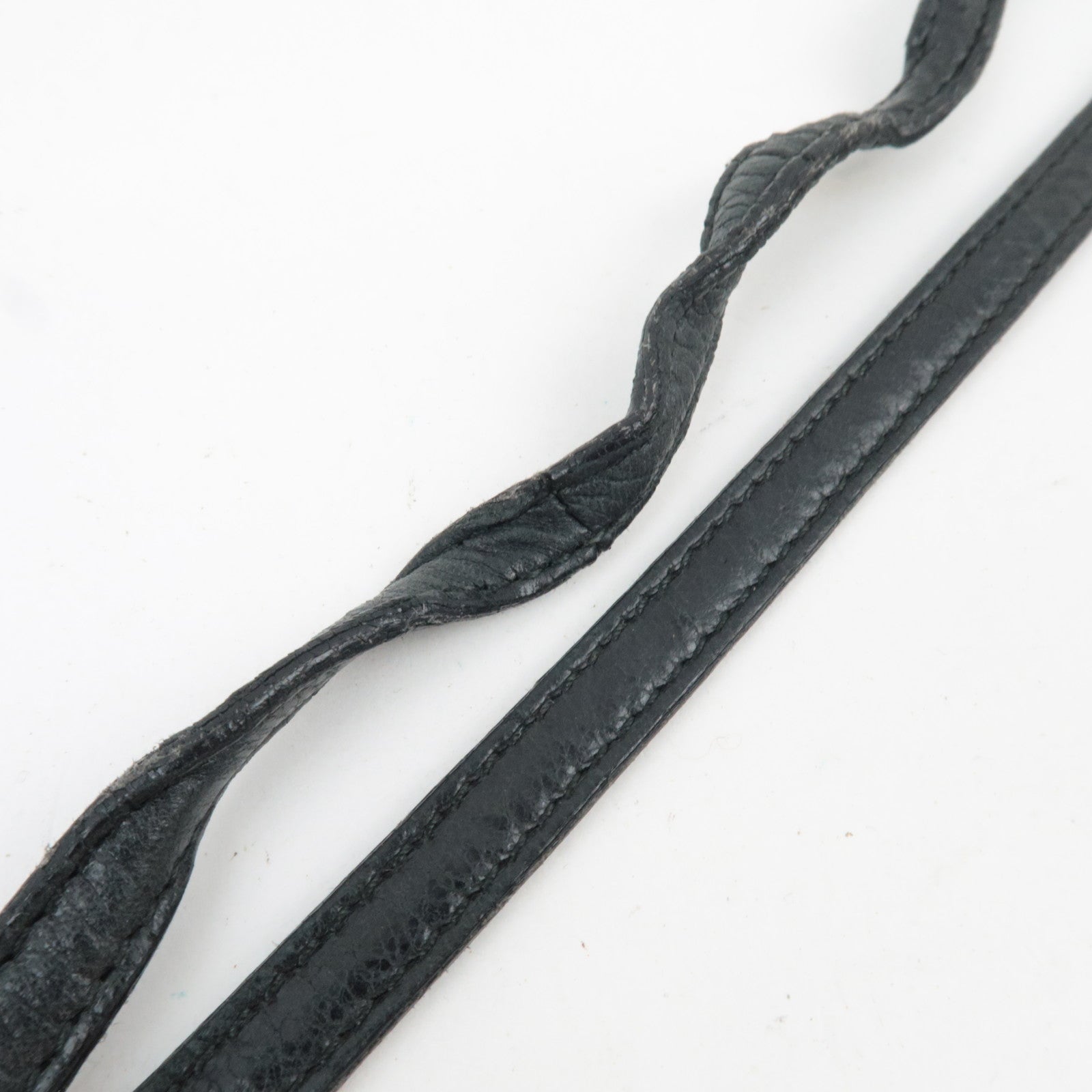 BALENCIAGA The Stitch Leather Shoulder Bag Black *Strap, Mirror