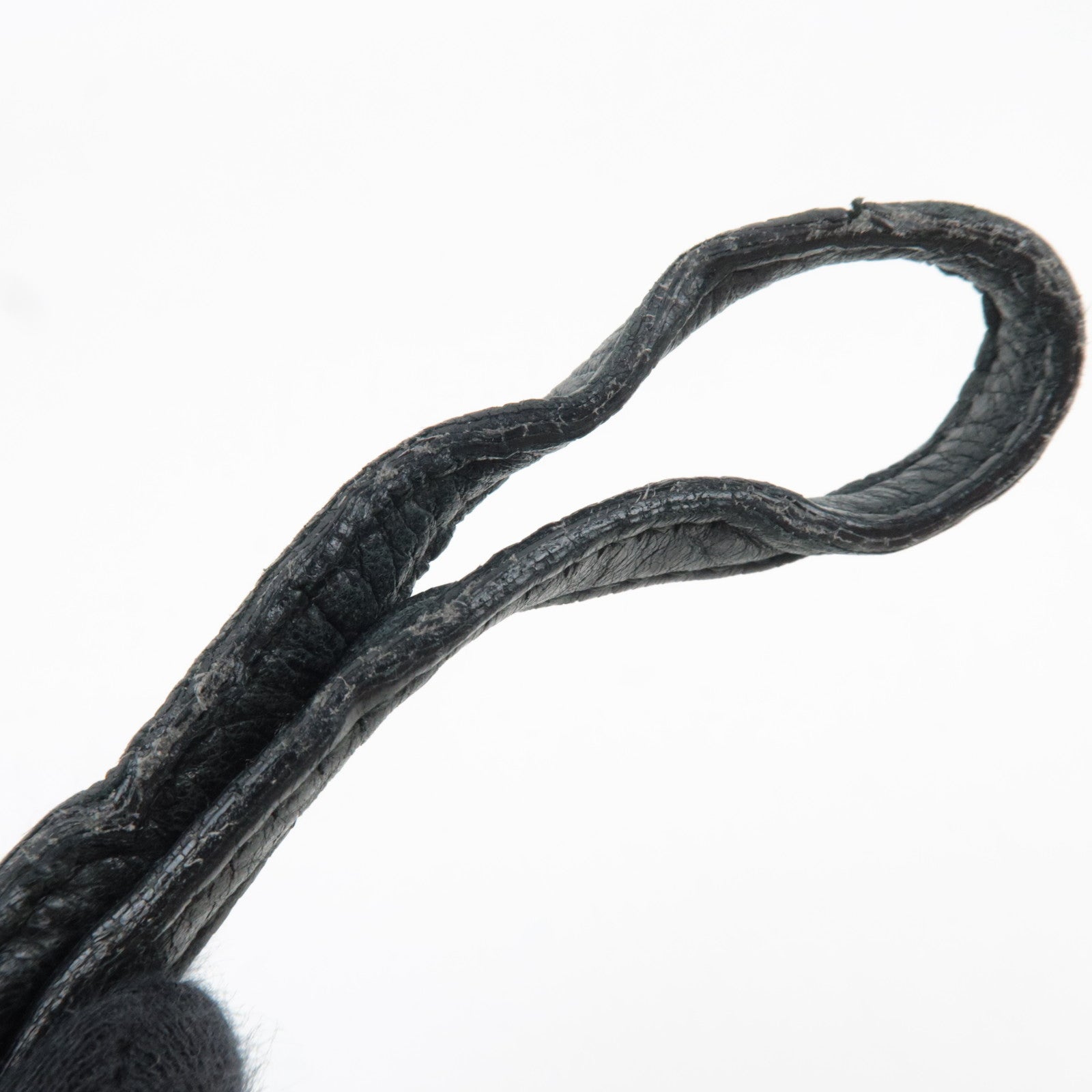 BALENCIAGA The Stitch Leather Shoulder Bag Black *Strap, Mirror