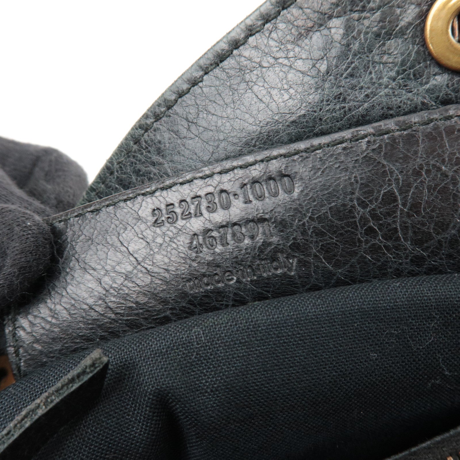 BALENCIAGA The Stitch Leather Shoulder Bag Black *Strap, Mirror