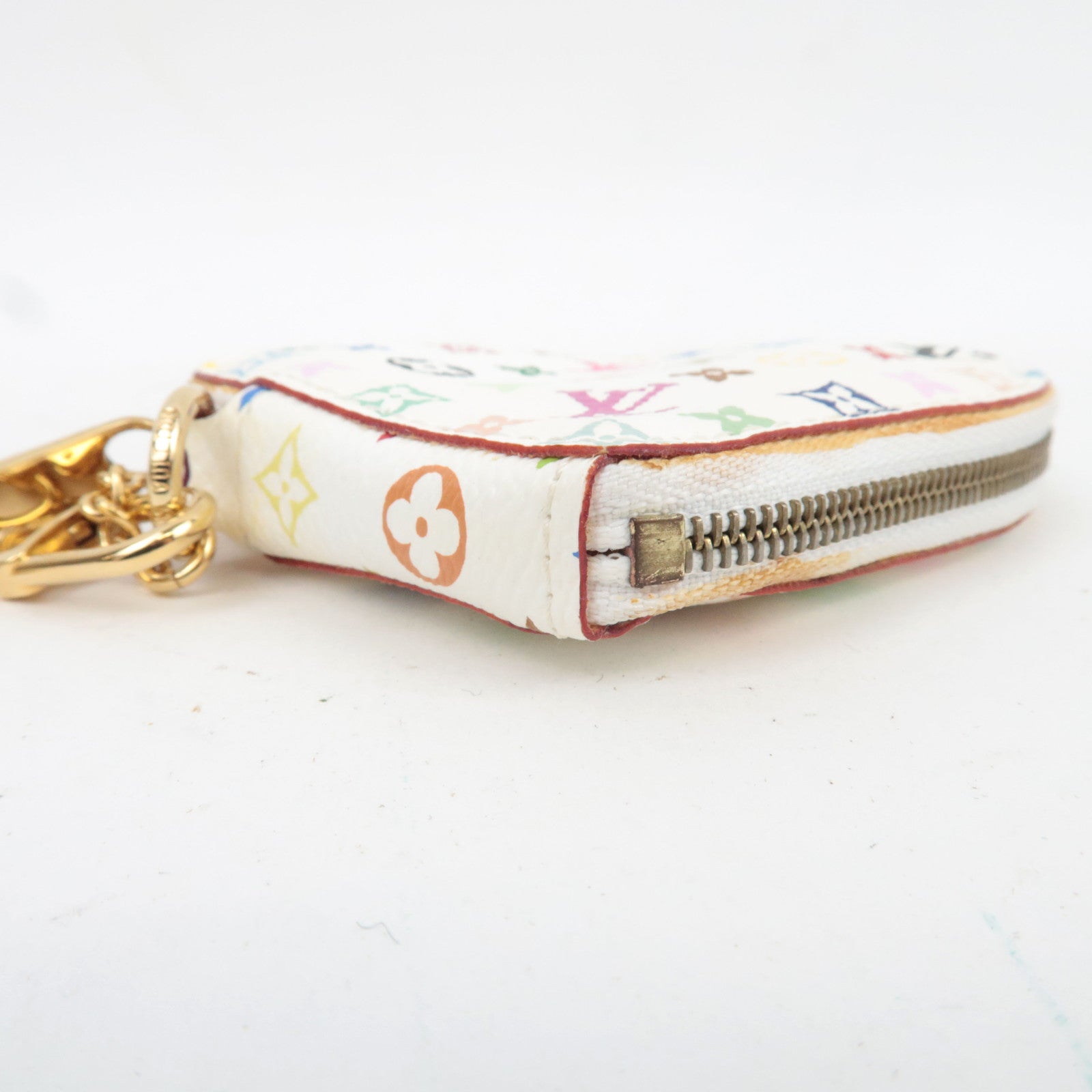 Louis Vuitton Monogram Multicolor Porte Monnaie Coeur Coin Case Blanc M60040 TH0037 *Dust bag