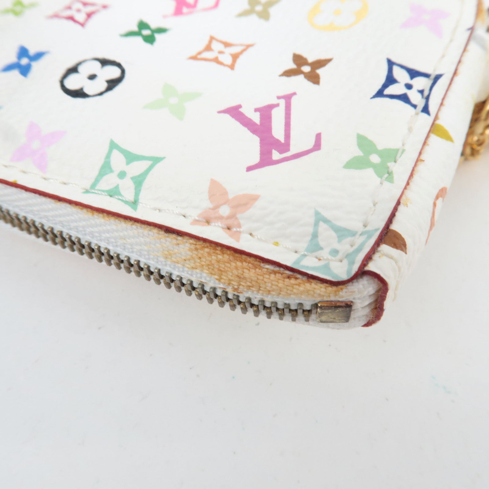 Louis Vuitton Monogram Multicolor Porte Monnaie Coeur Coin Case Blanc M60040 TH0037 *Dust bag