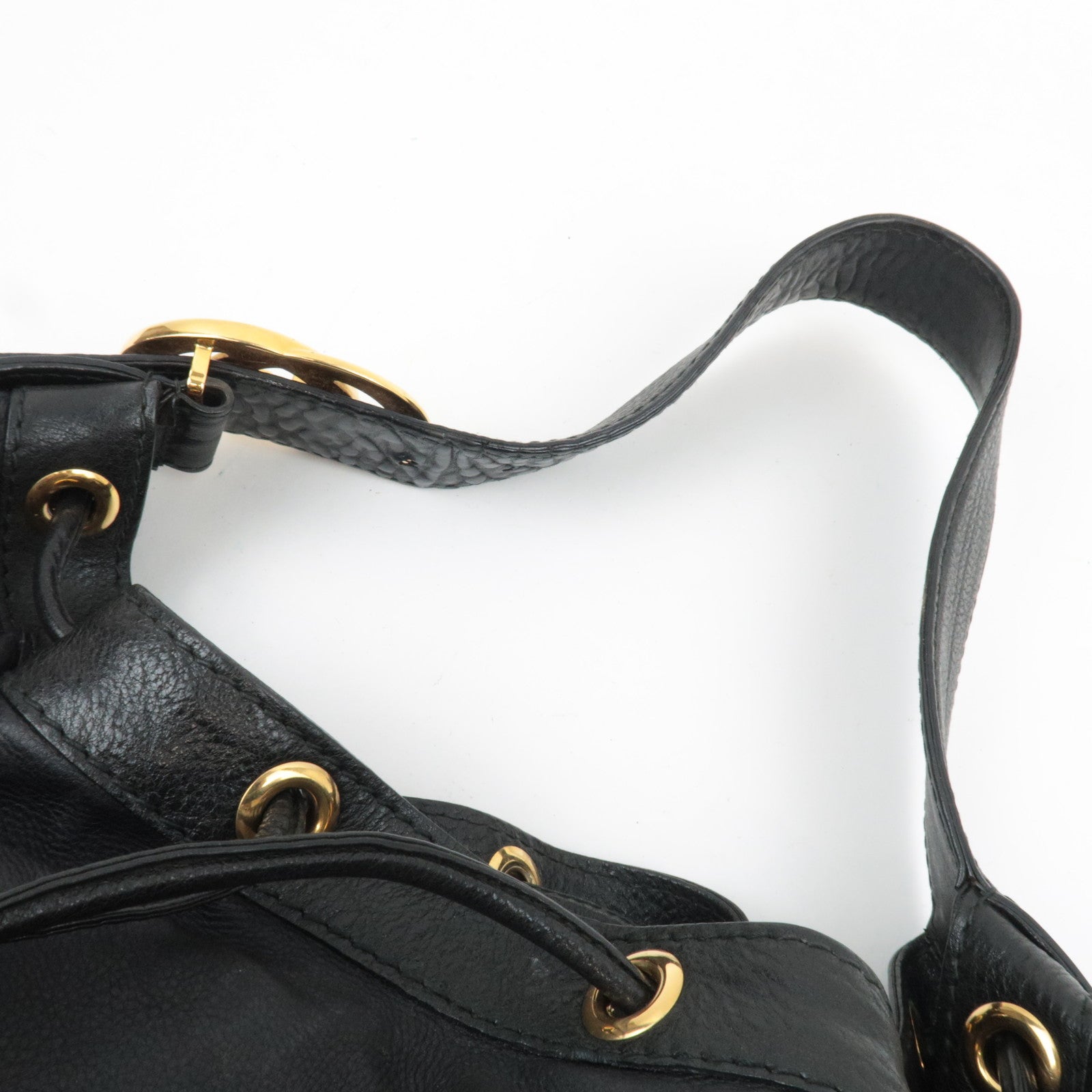 GUCCI Interlocking G Shoulder Bag Leather Black 223951