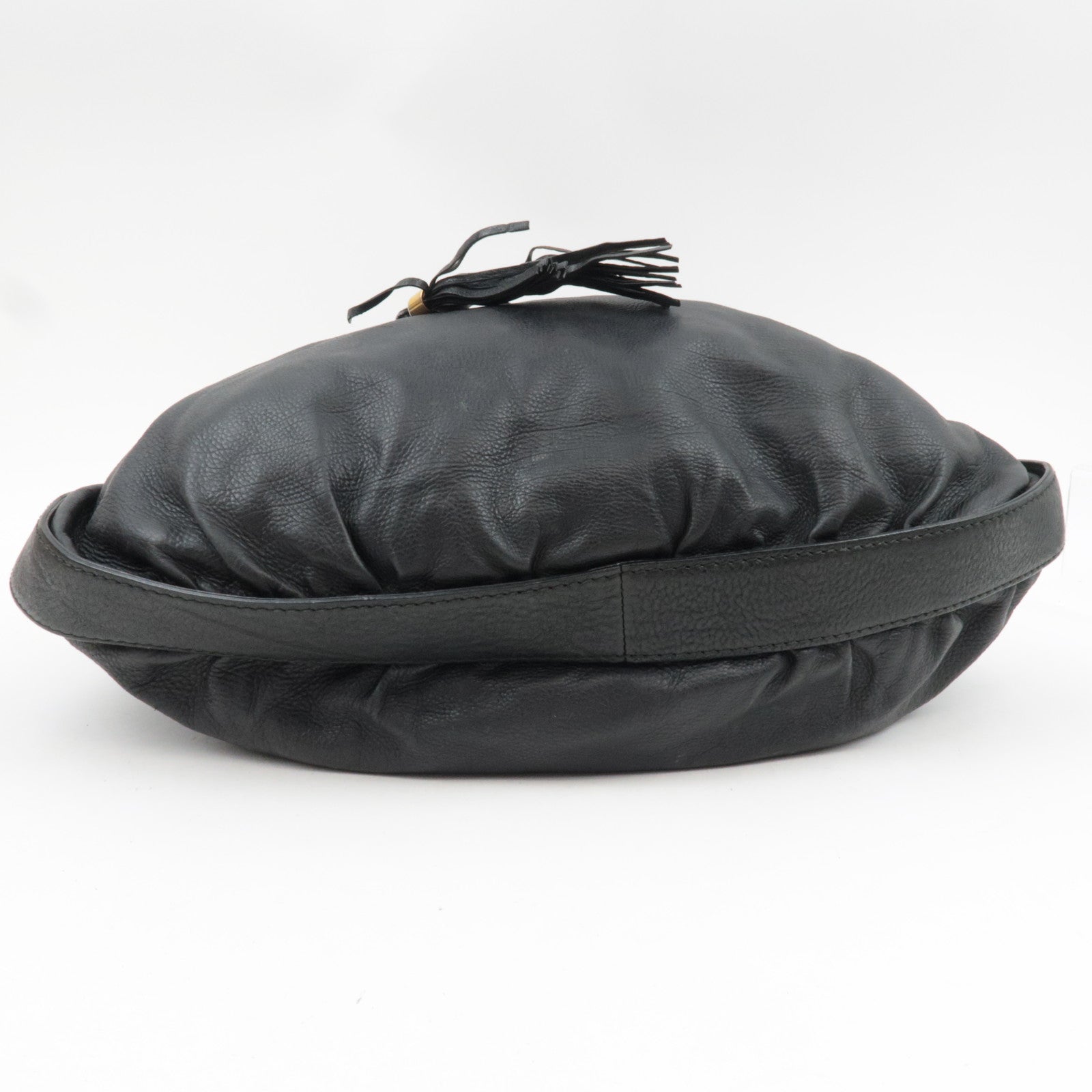 GUCCI Interlocking G Shoulder Bag Leather Black 223951