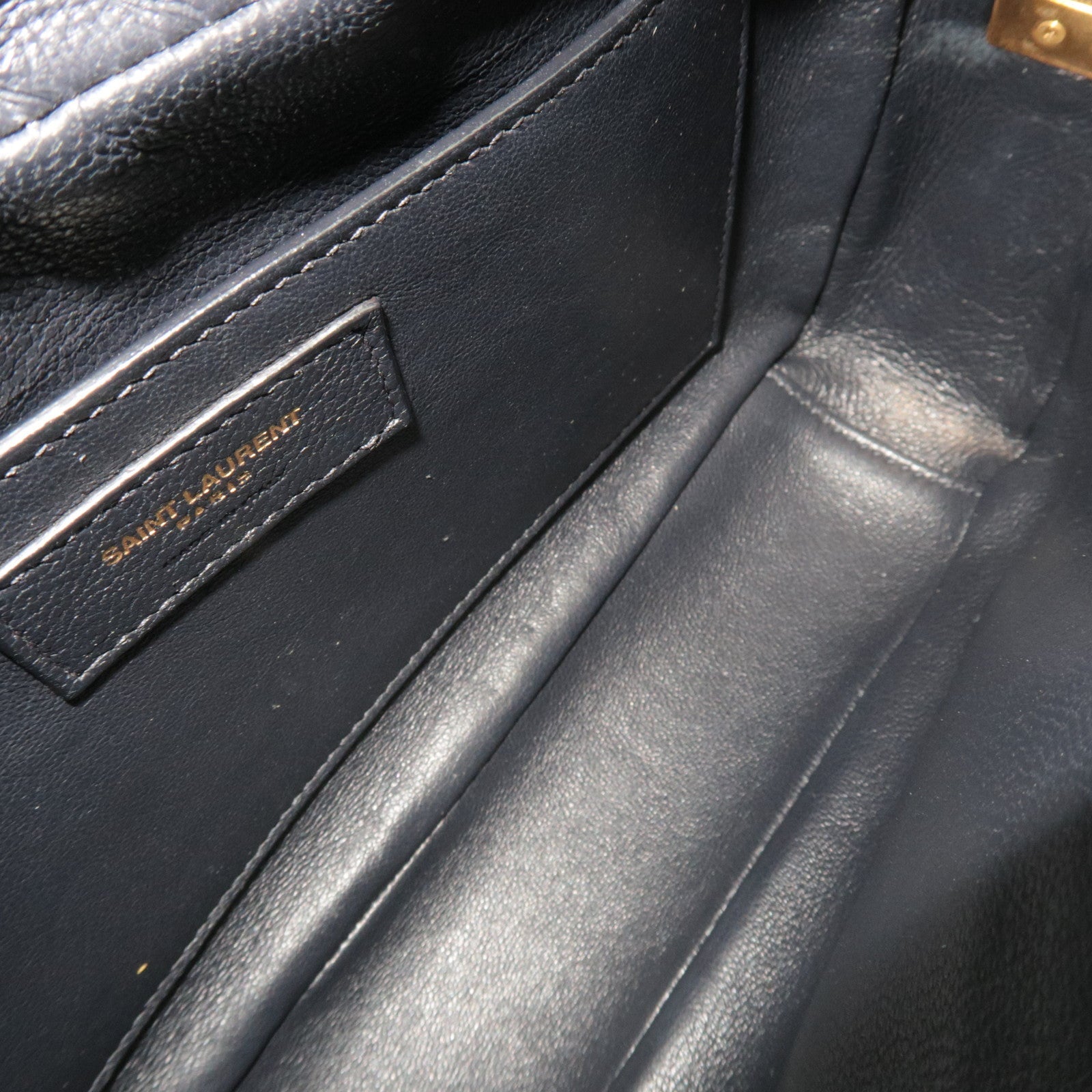 Saint Laurent Monogram Allover Shoulder Bag Cotton Canvas Leather Beige *Dust Bag