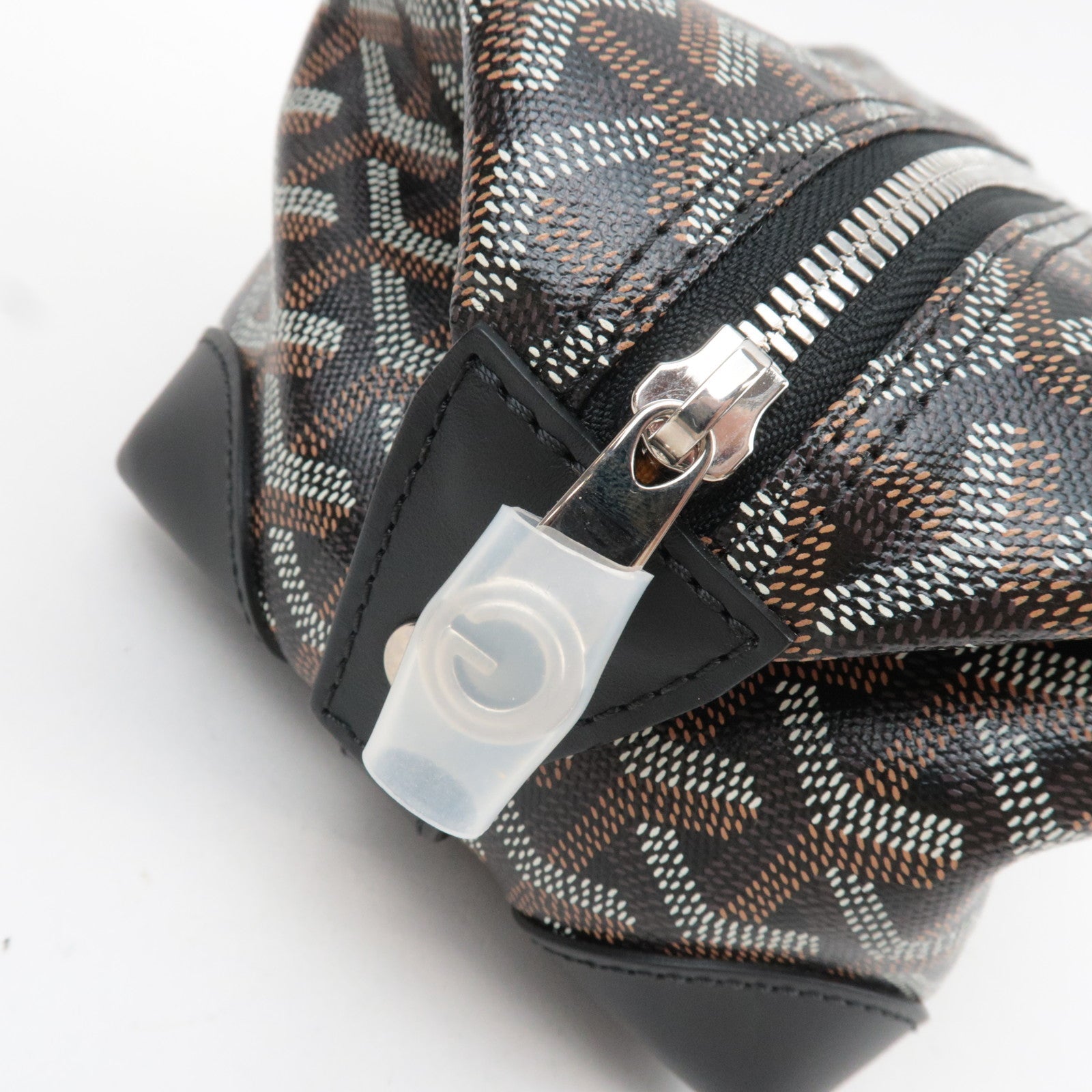 GOYARD Herringbone Bowling 25 Toiletry Bag PVC Leather Black *Dust bag