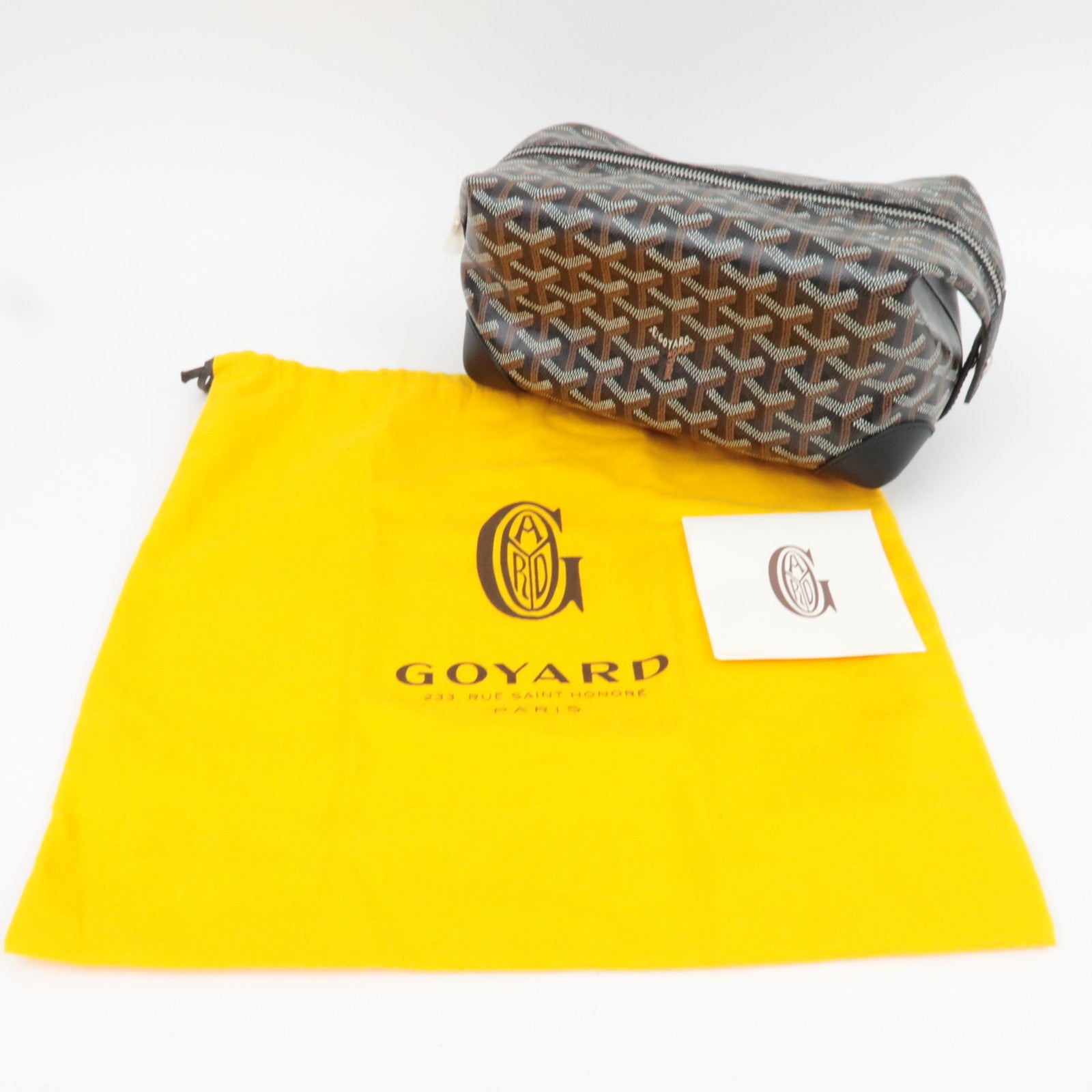 GOYARD Herringbone Bowling 25 Toiletry Bag PVC Leather Black *Dust bag