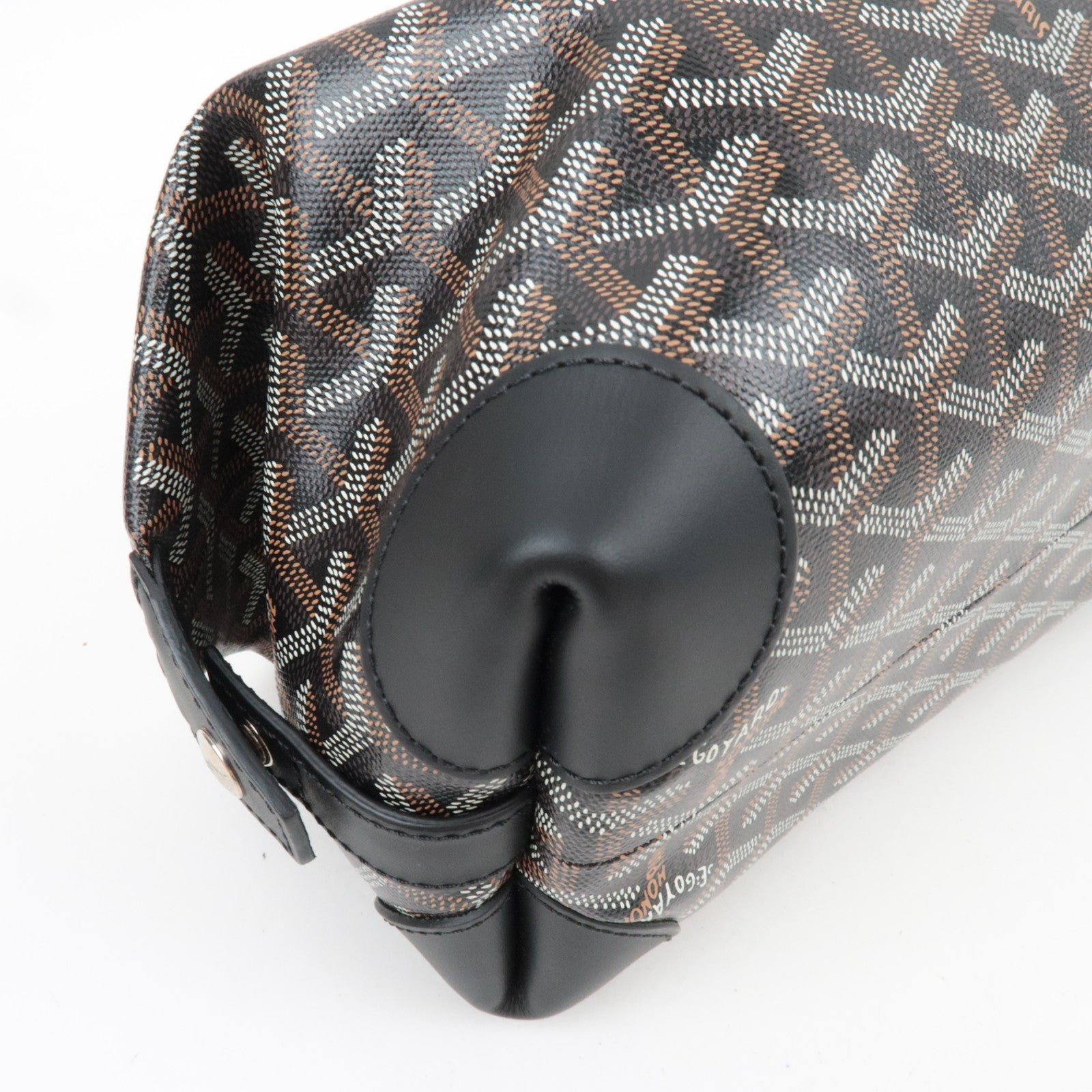 GOYARD Herringbone Bowling 25 Toiletry Bag PVC Leather Black *Dust bag