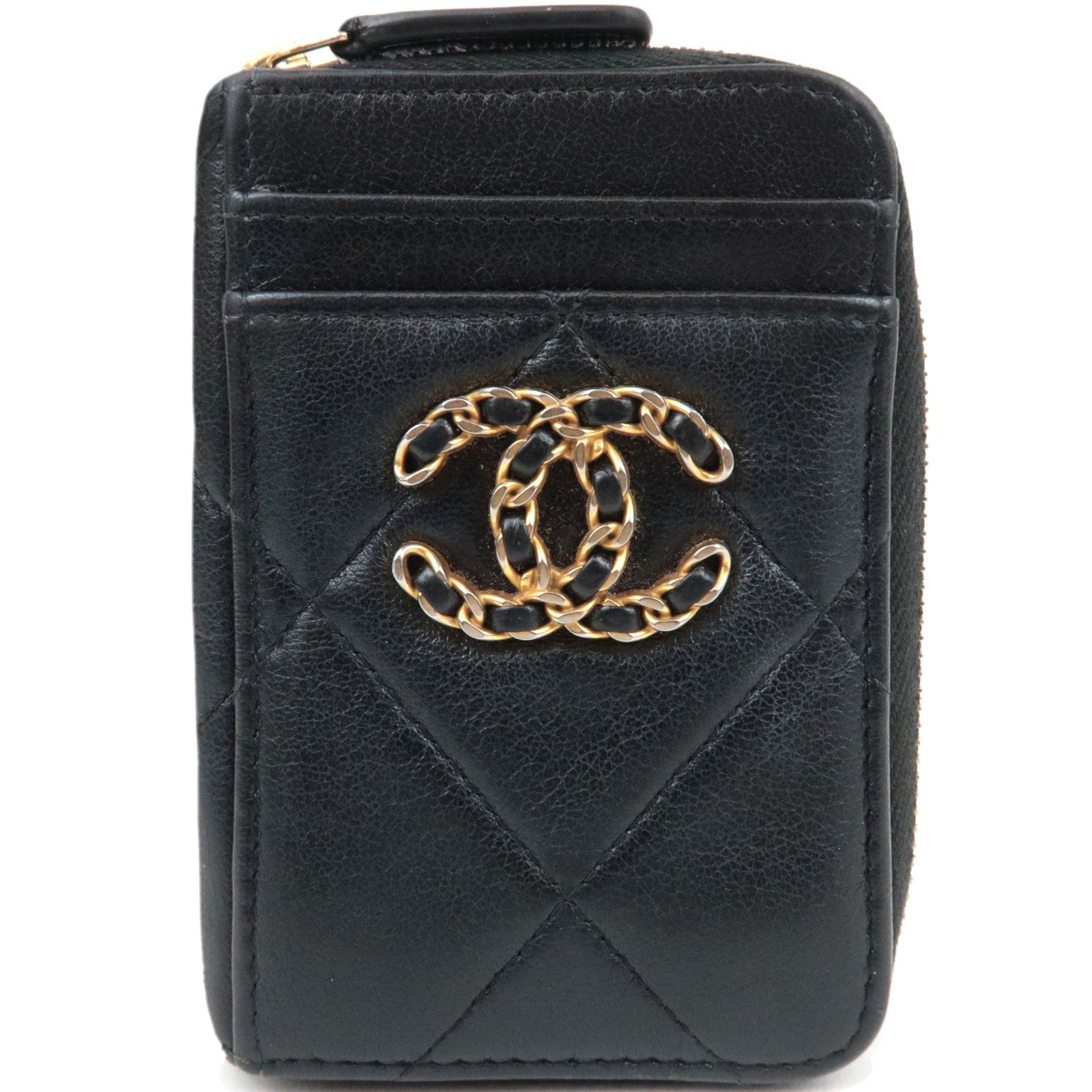 CHANEL Chanel 19 Dix-neuf Fragment Case Lambskin Black Gold HDW AP2701 3199859082528