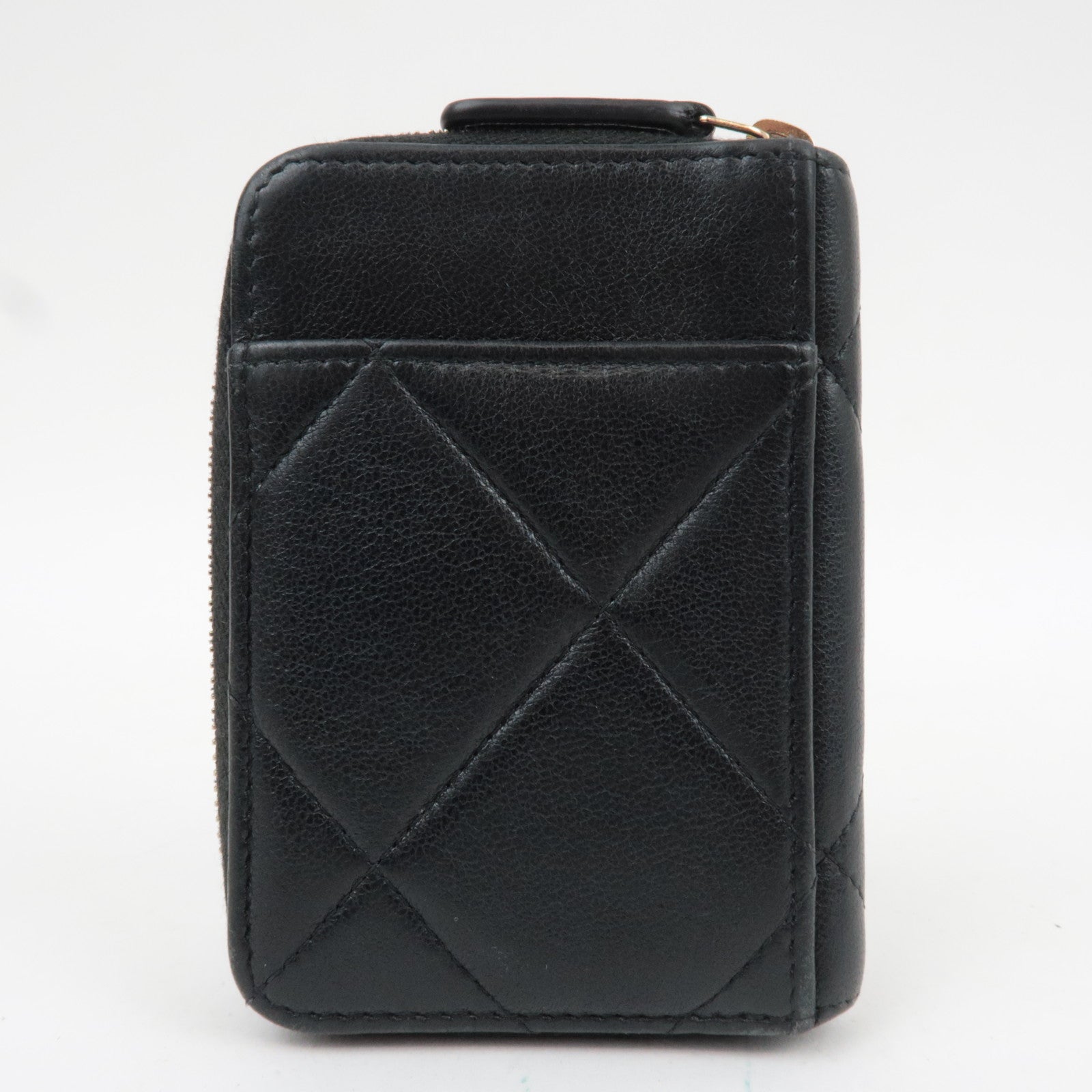 CHANEL Chanel 19 Dix-neuf Fragment Case Lambskin Black Gold HDW AP2701 31998590