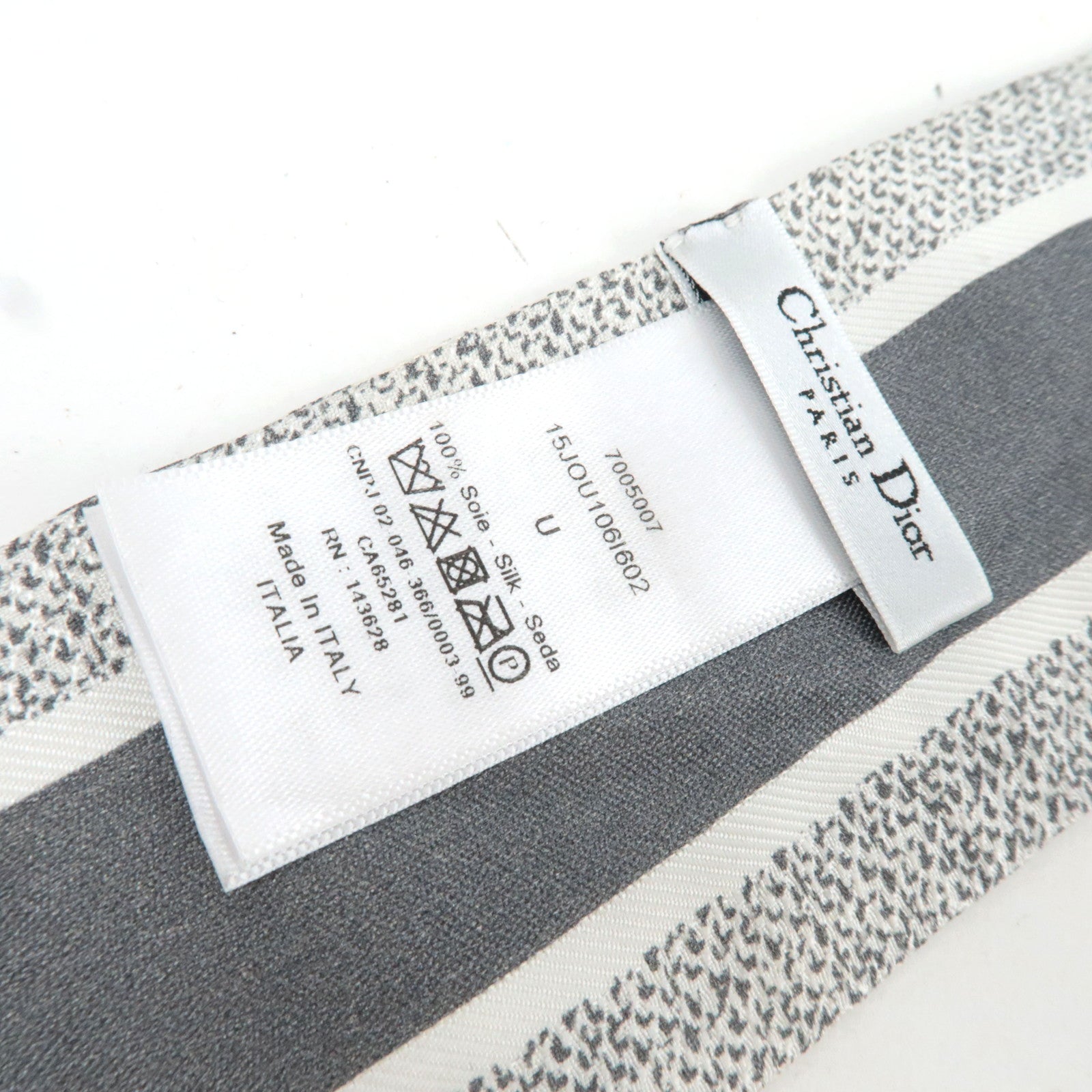 Christian Dior Mitza Twilly Scarf Animal Print Silk 100% White *Box