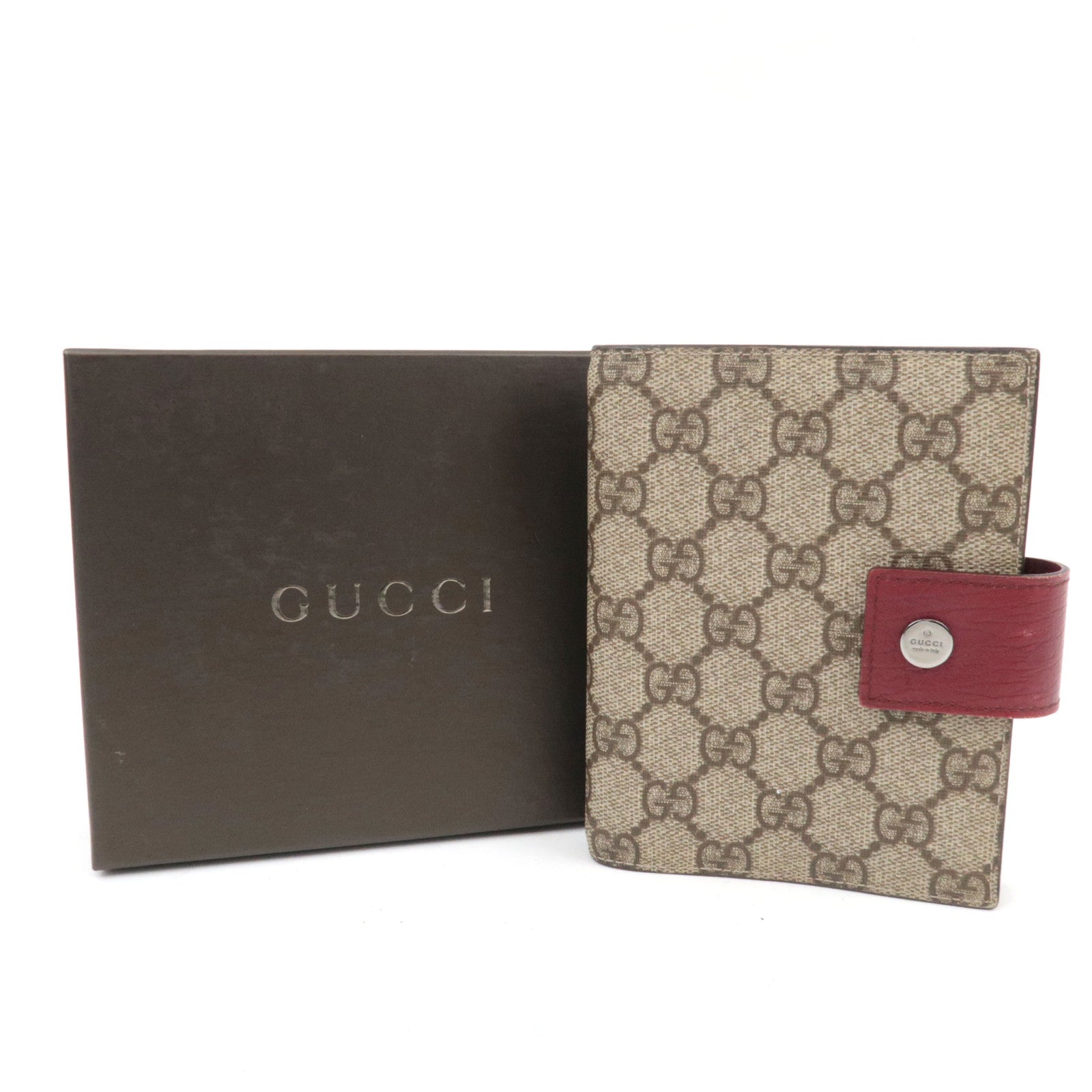 GUCCI Planner Cover GG Supreme Leather Beige 115240 *Box