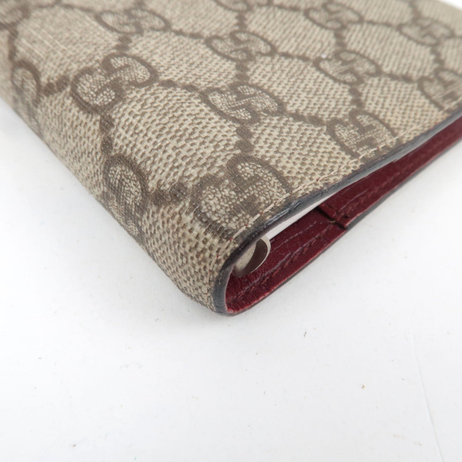 GUCCI Planner Cover GG Supreme Leather Beige 115240 *Box