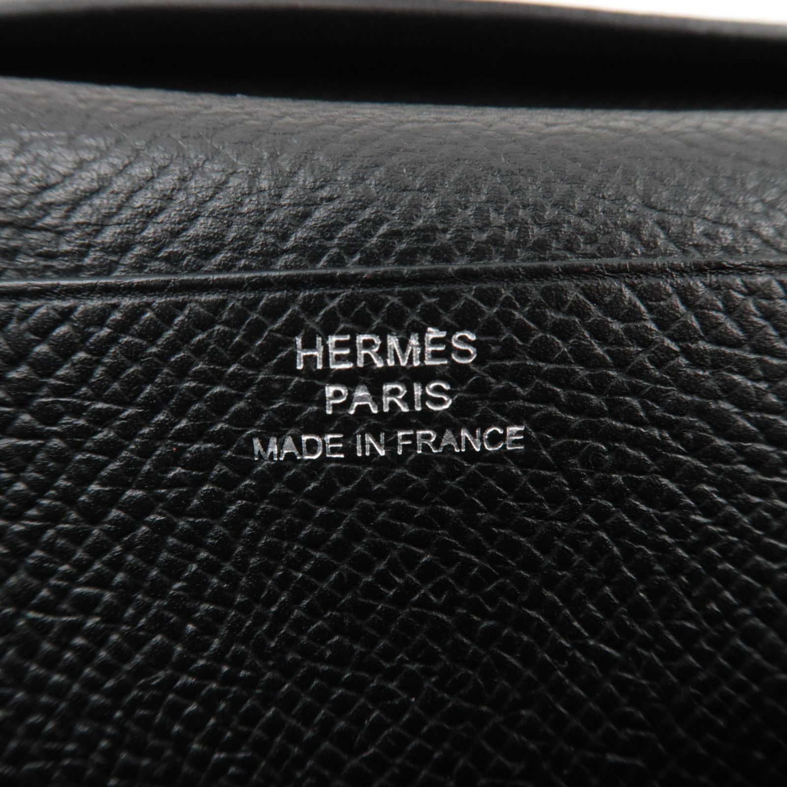 HERMES Bearn Soufflet Long Wallet □K Stamp (2007) Veau Epsom Black Silver HDW *Box