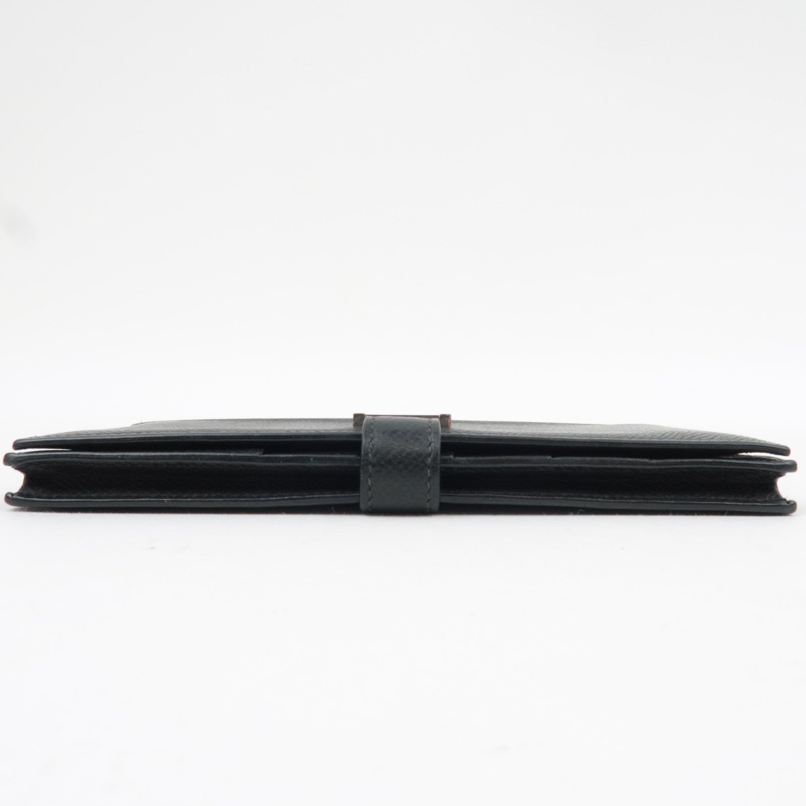 HERMES Bearn Soufflet Long Wallet □K Stamp (2007) Veau Epsom Black Silver HDW *Box