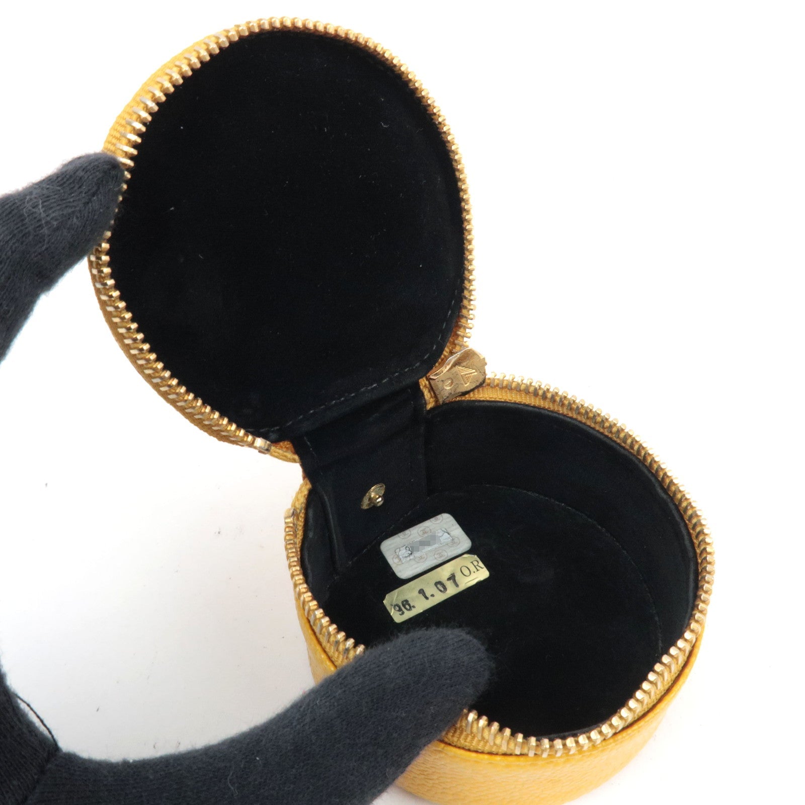 CHANEL Cocomark Jewelry Case Caviarskin Yellow 3624693