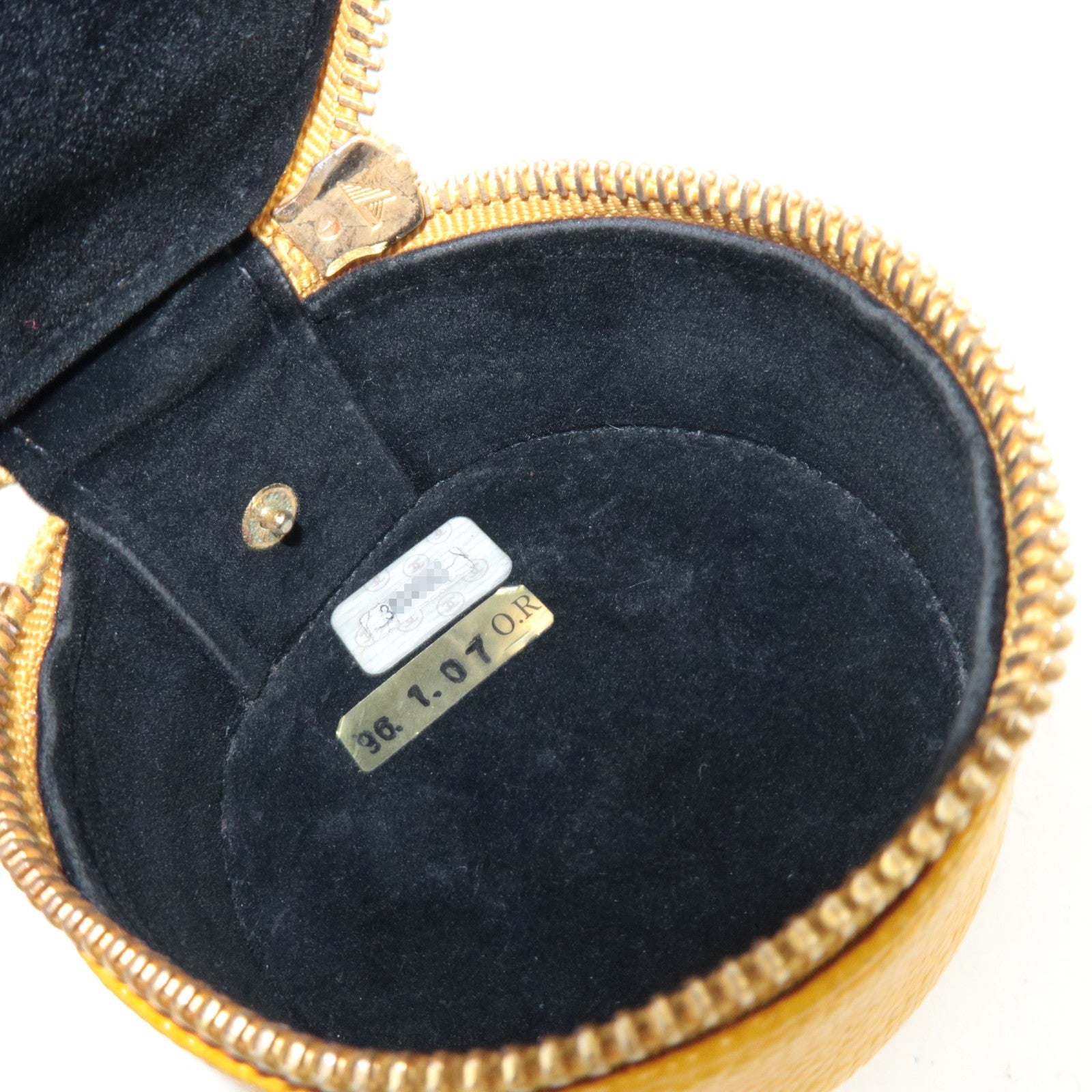 CHANEL Cocomark Jewelry Case Caviarskin Yellow 3624693