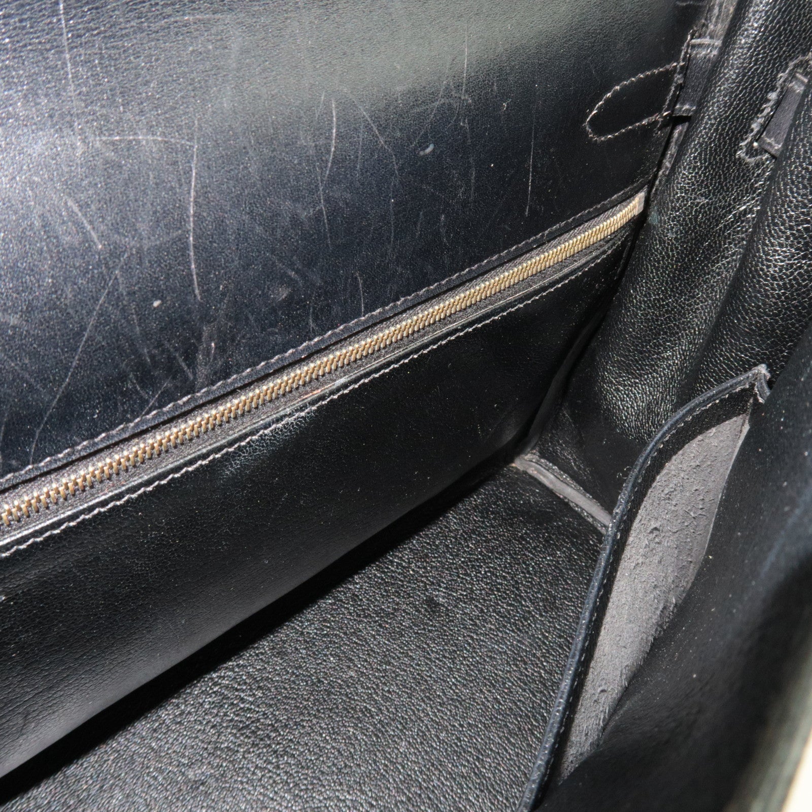 HERMES Kelly 32 B Stamp (1998) Box Calf 2Way Handbag Black Gold HDW *Box, Dust bag, Strap, Key Lock, Clochette